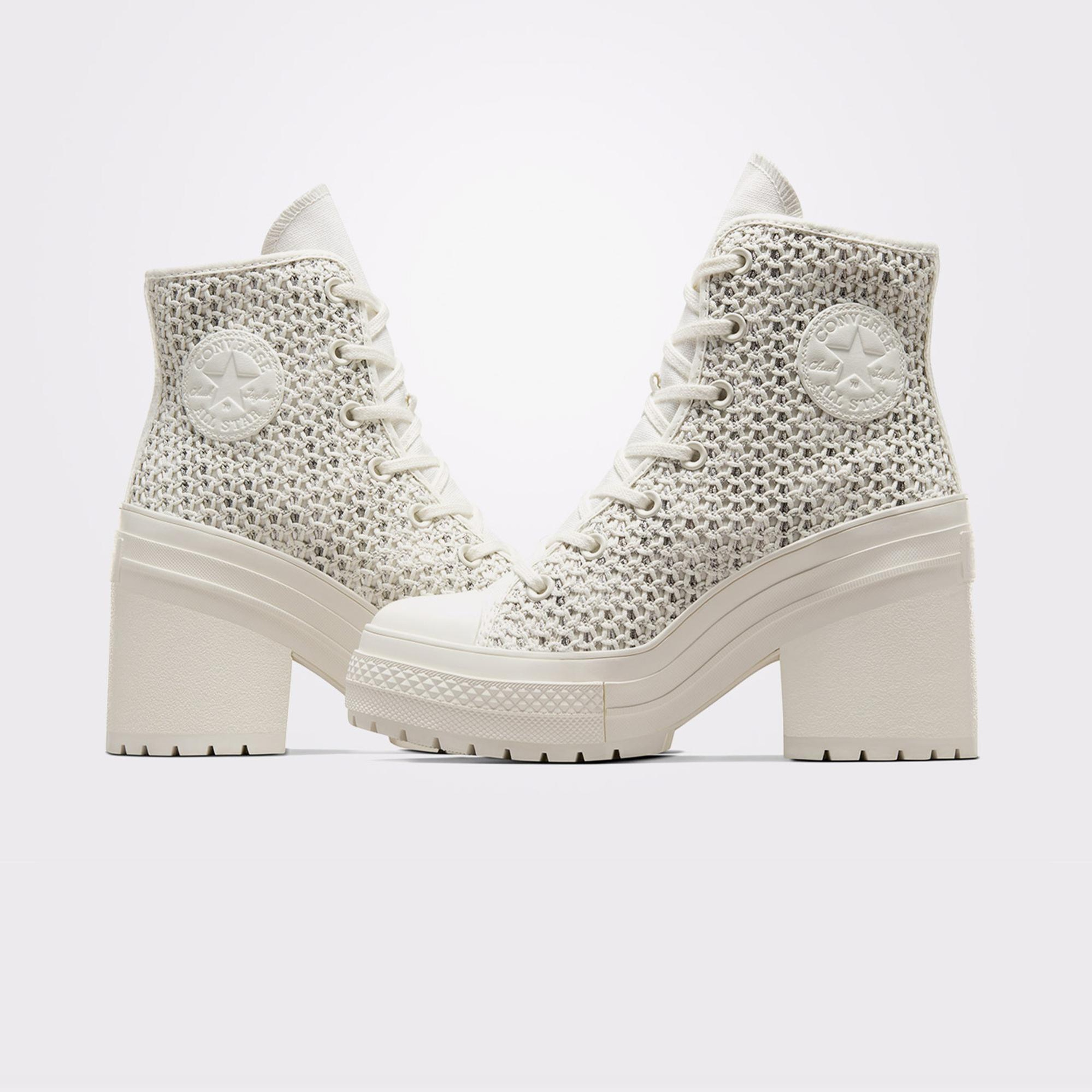 Converse Chuck 70 De Luxe Heel Unisex Krem Platform Sneaker