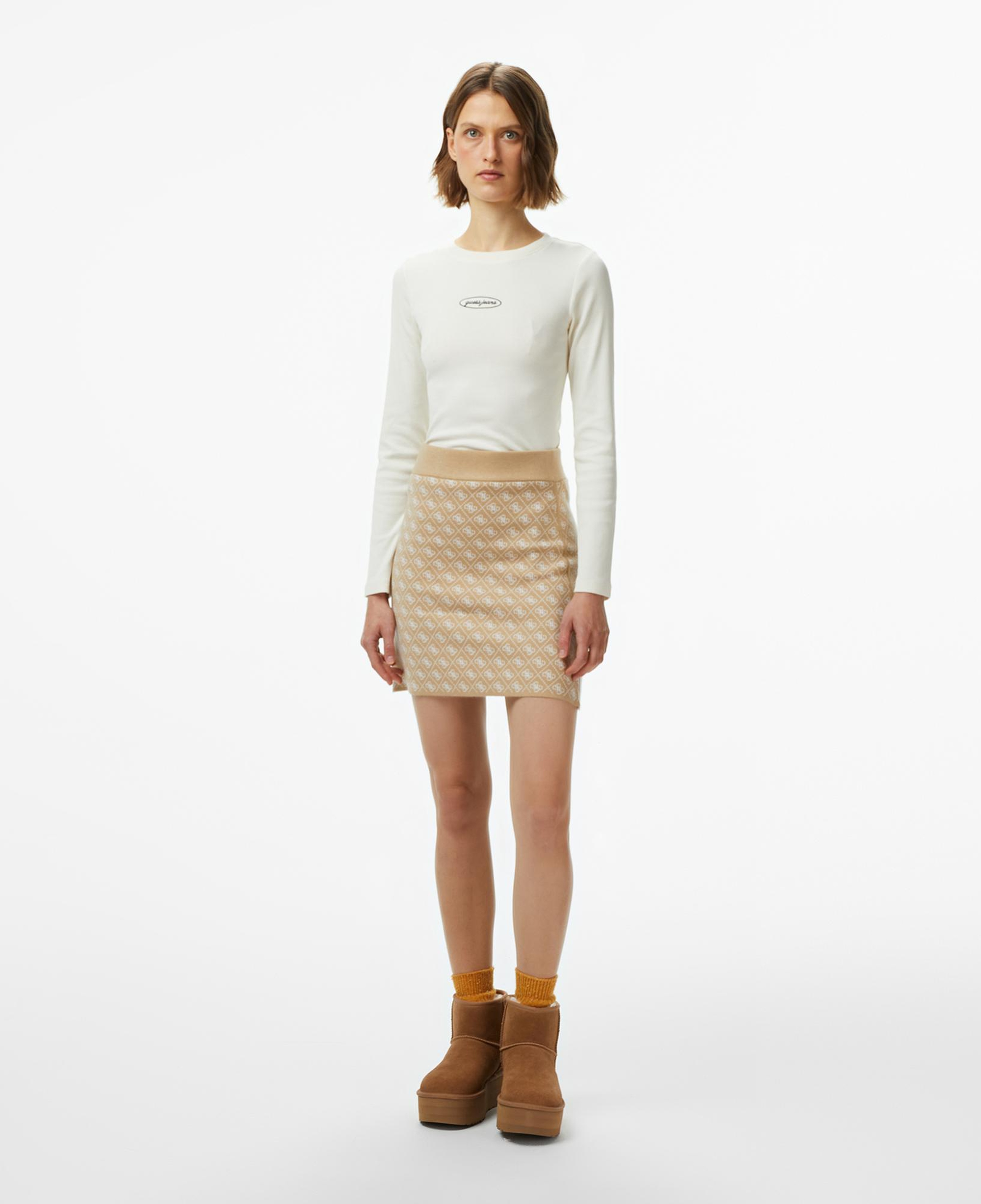 Guess Aubrey A Kesim Yün Karışımlı Kadın Bej Etek