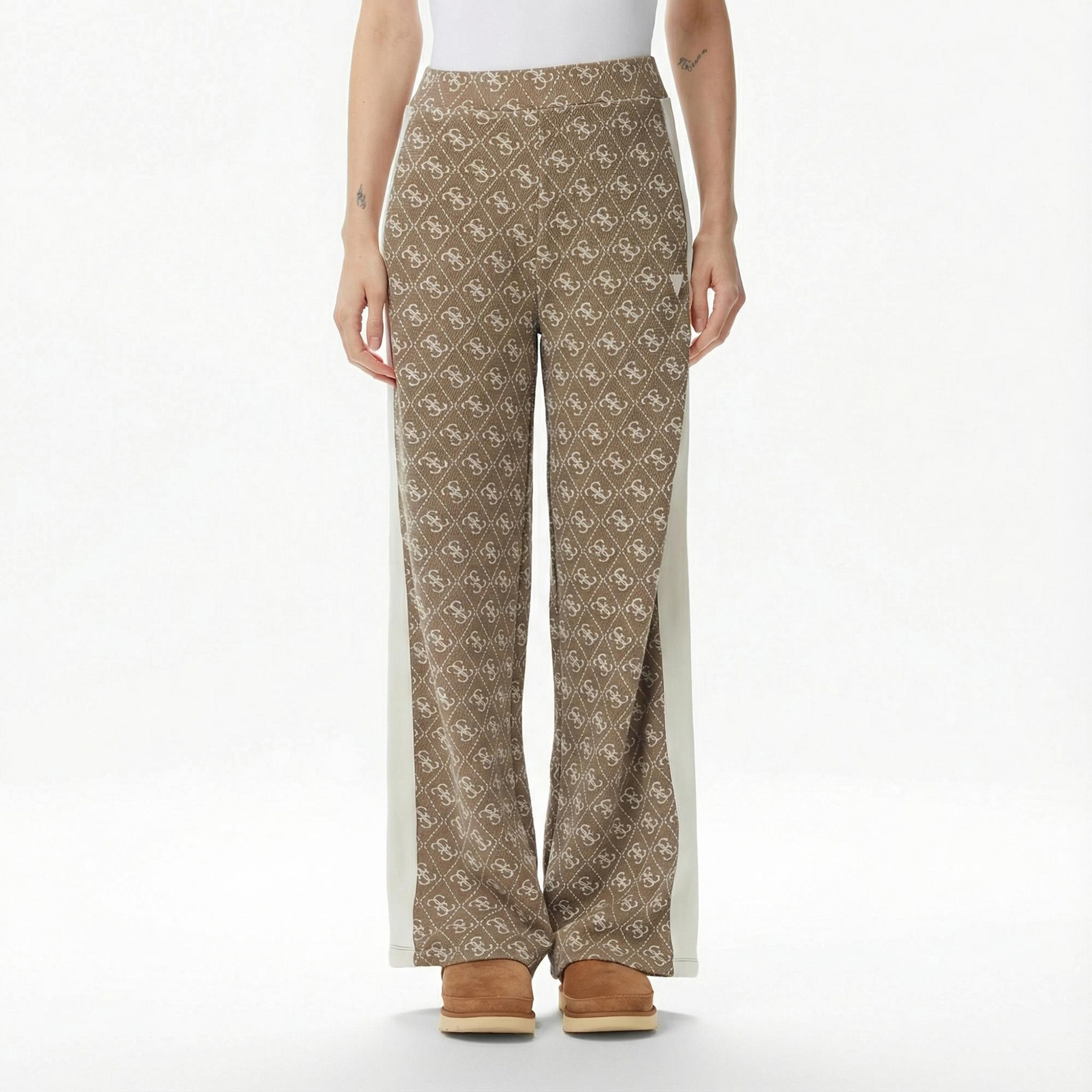 Guess Rhombus Regular Fit Kadın Bej Eşofman Altı