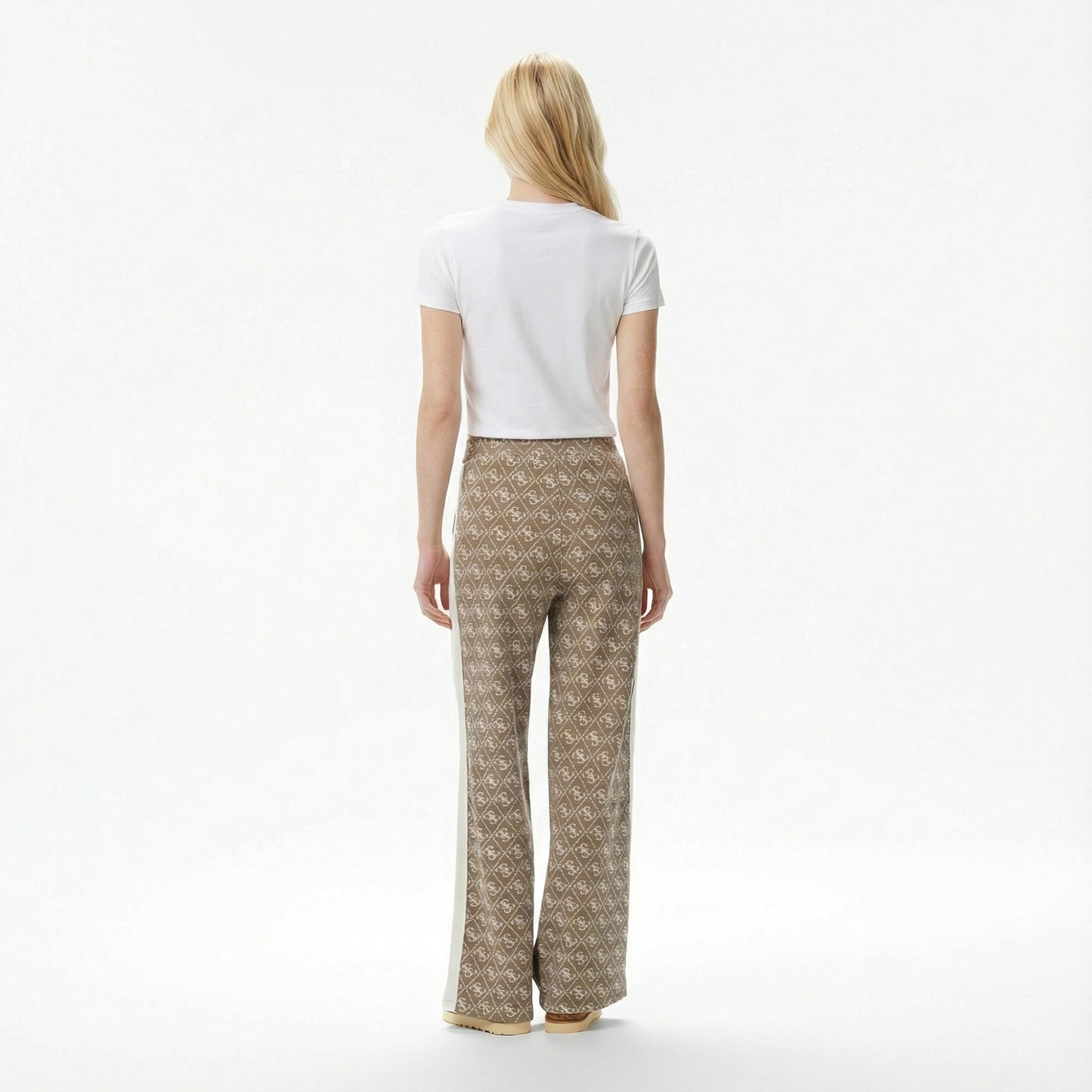 Guess Rhombus Regular Fit Kadın Bej Eşofman Altı