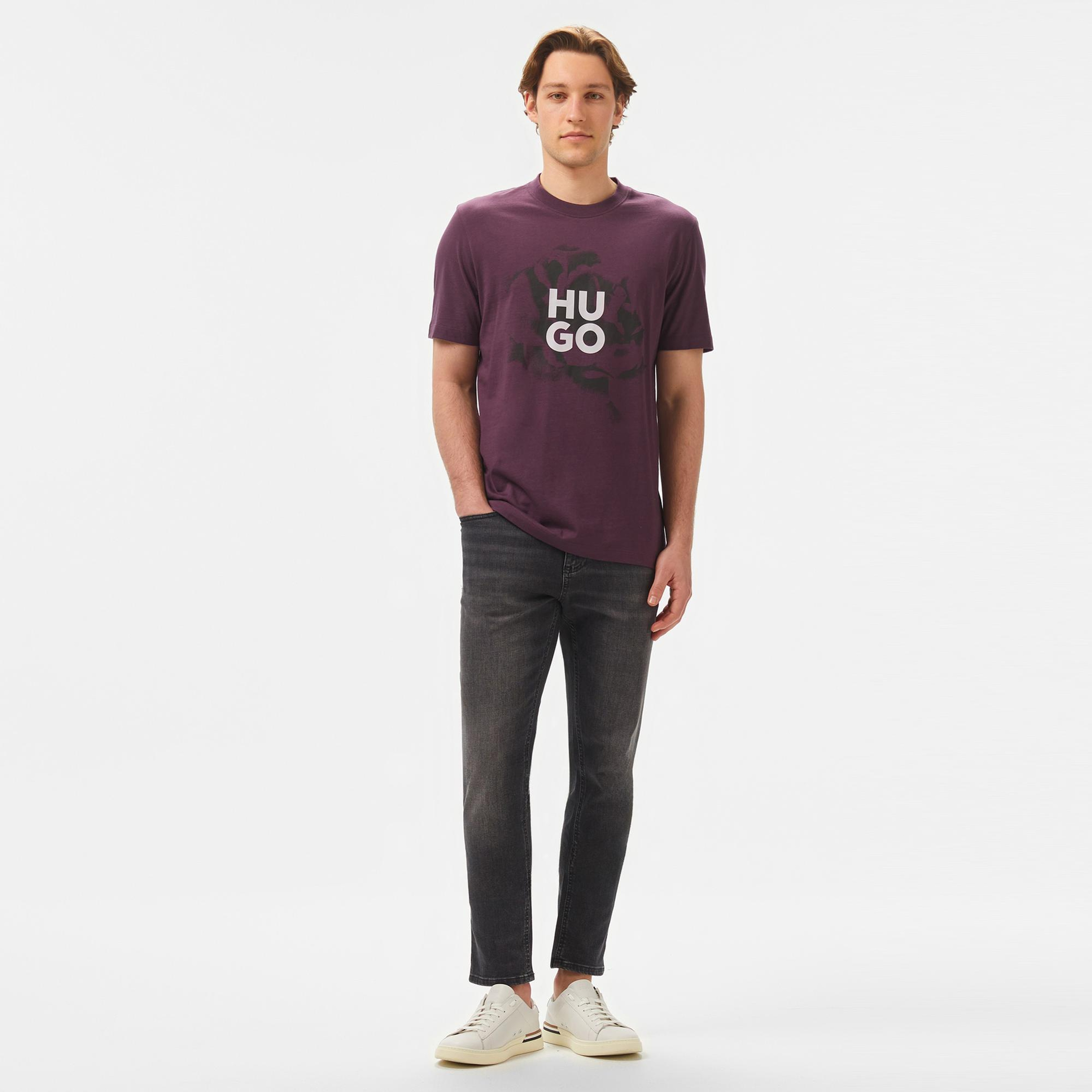 Hugo Dignitey Erkek Mor T-Shirt