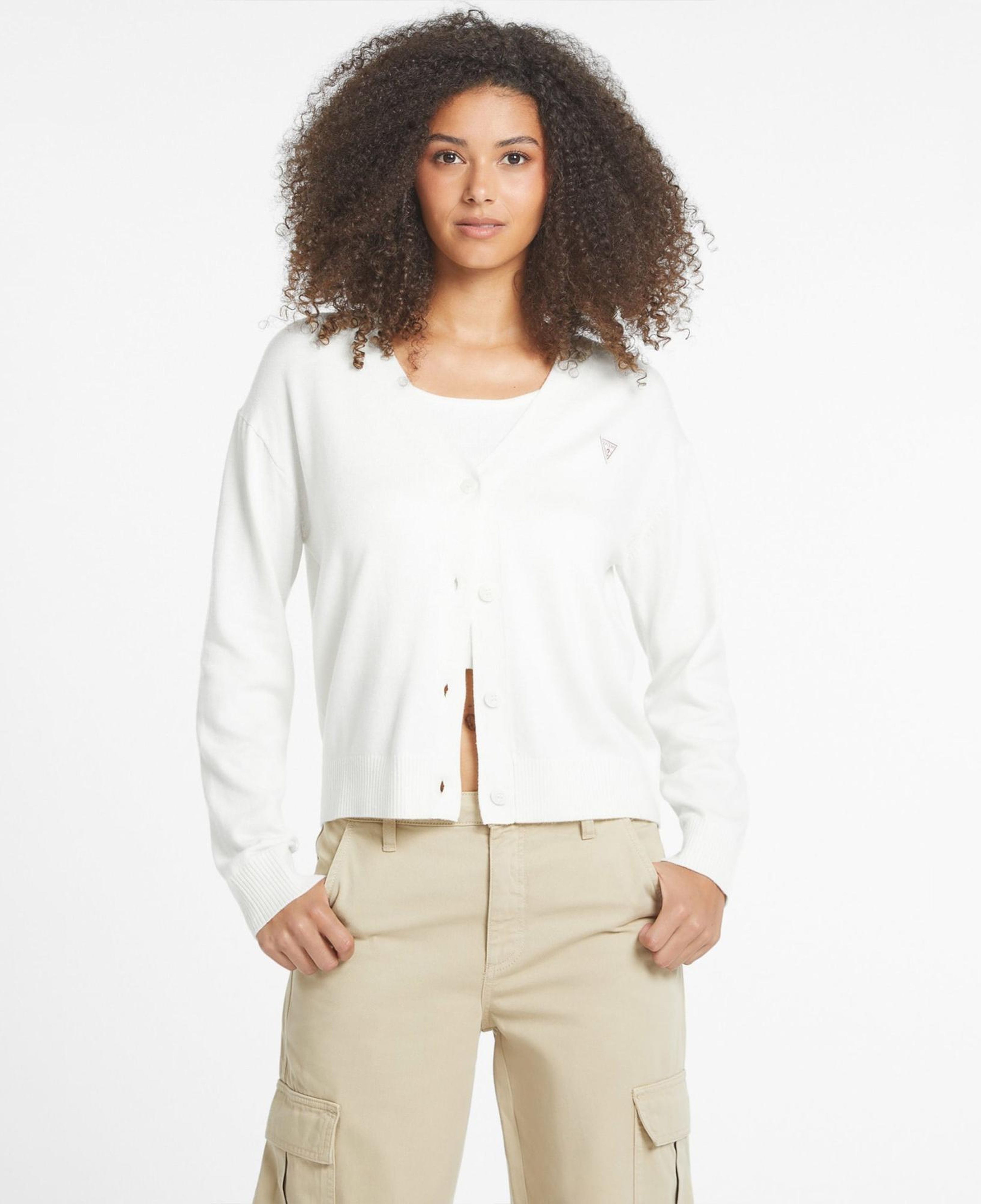 Guess Silk Wool Kadın Beyaz Hırka