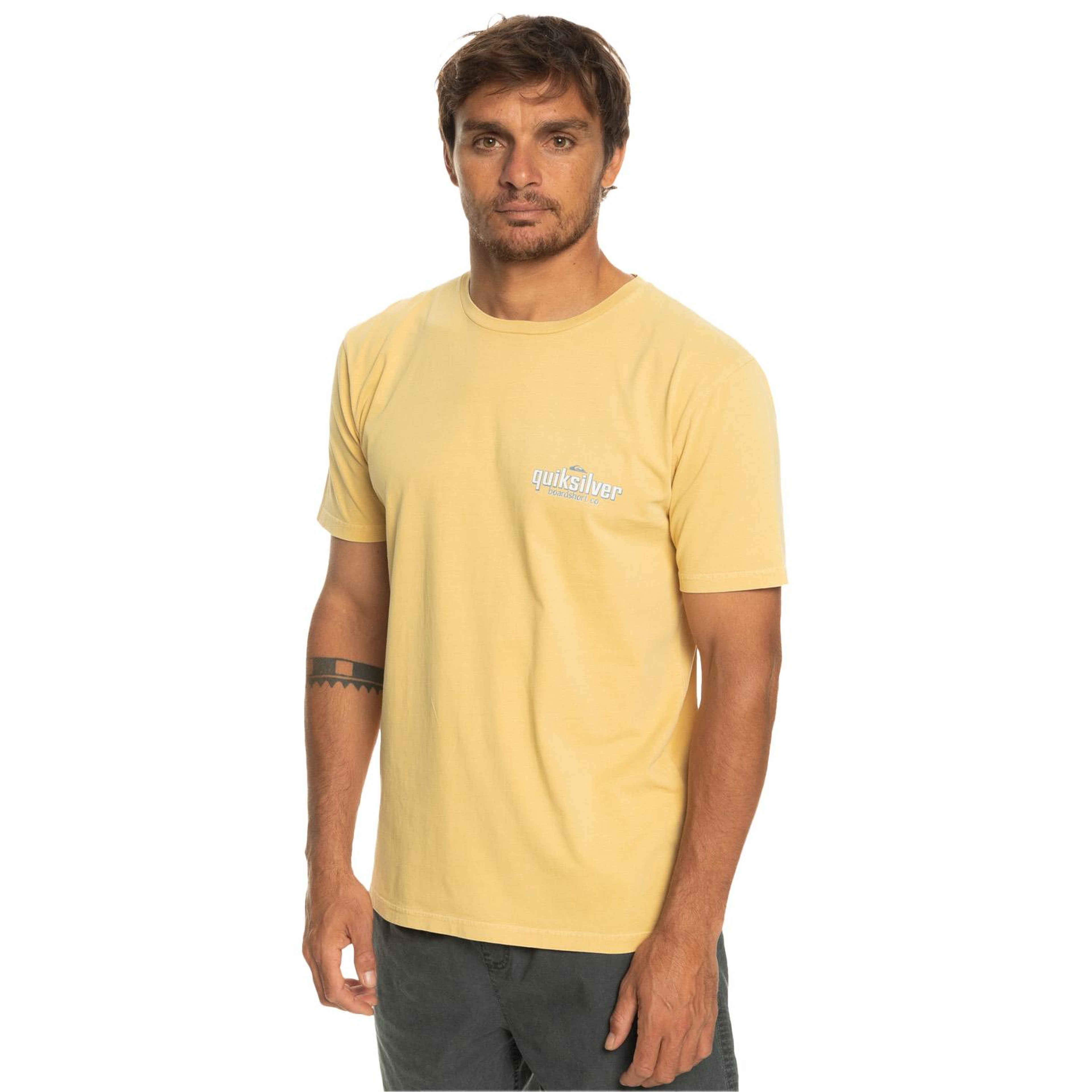 Quiksilver Quikwords Erkek Sarı Tişört