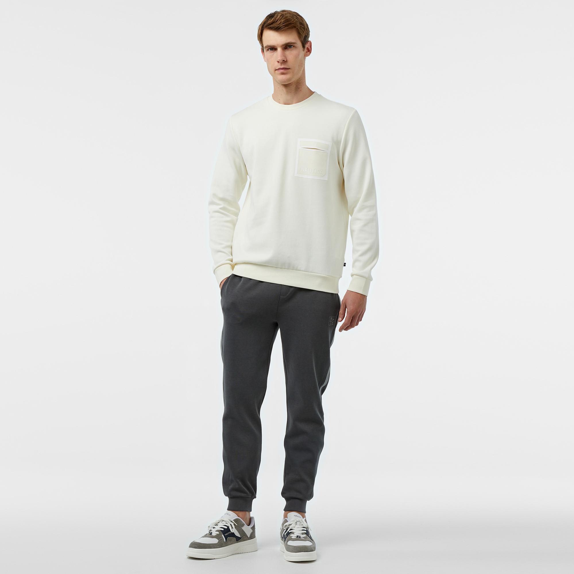 Nautica Erkek Beyaz Regular Fit Sweatshirt