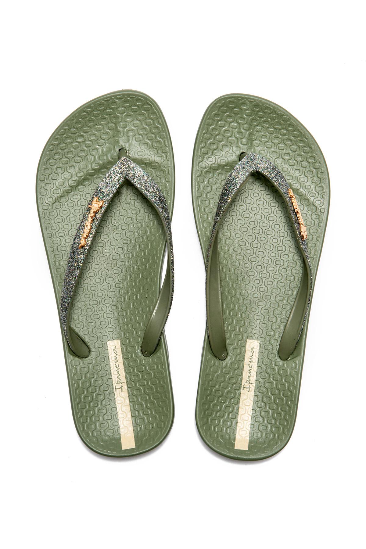 Anatomik Lolita Kadın Parmak Arası Terlik Koyu Yeşil 35/42