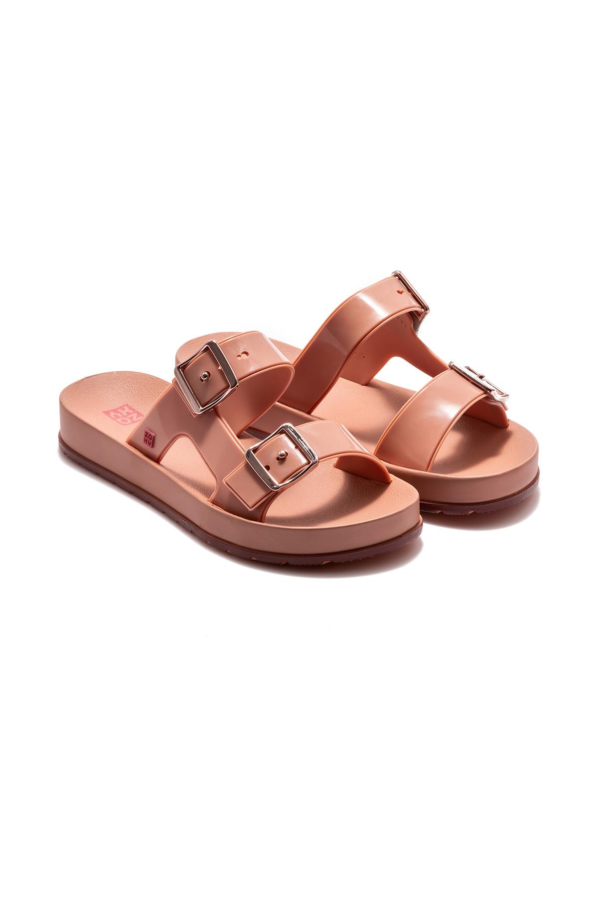 Flash Slide Çift Bantlı Ad Kadın Terlik Pudra 35/42
