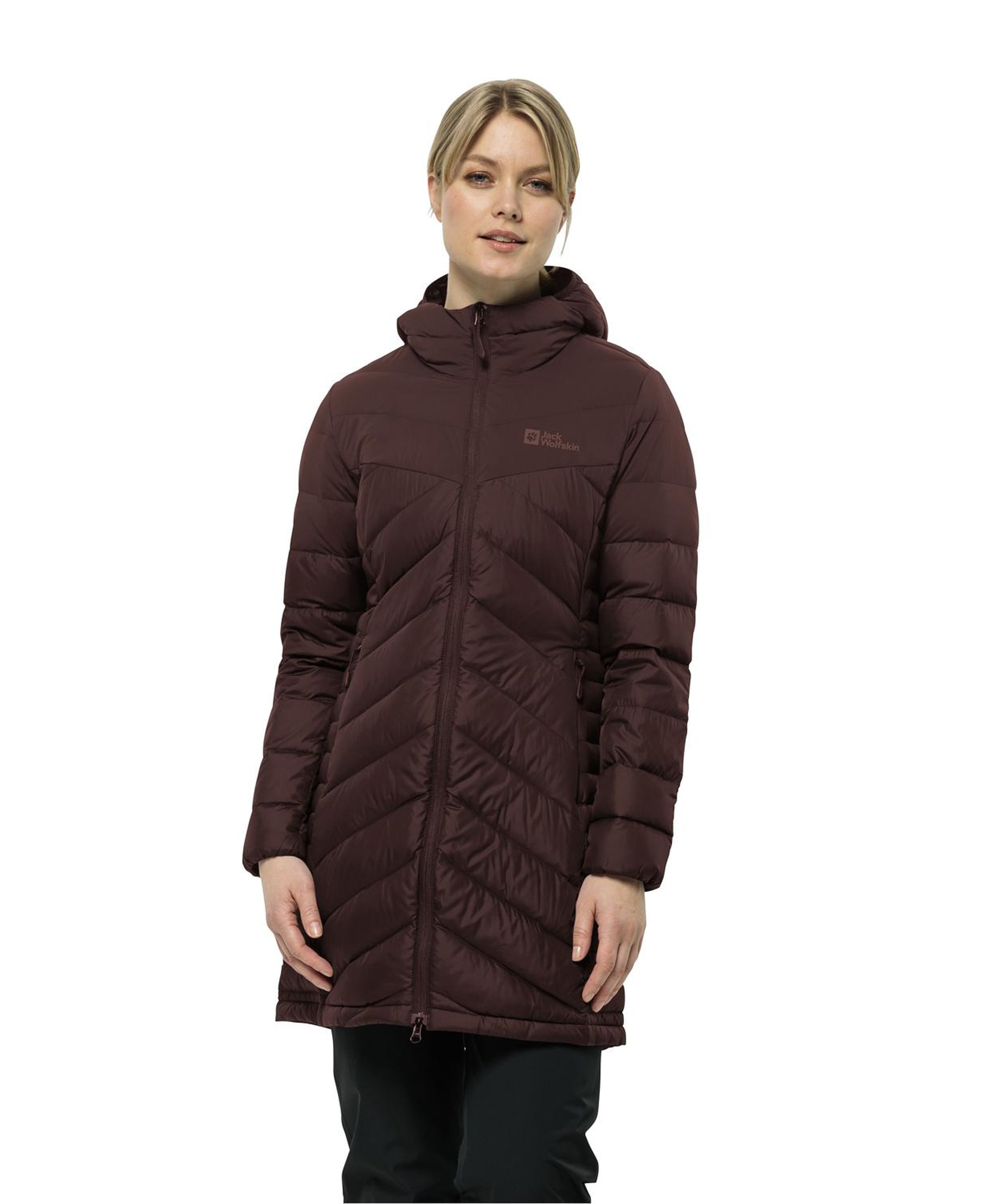 Jack Wolfskin Tundra Down Coat Kadın Mor Outdoor Ceketi