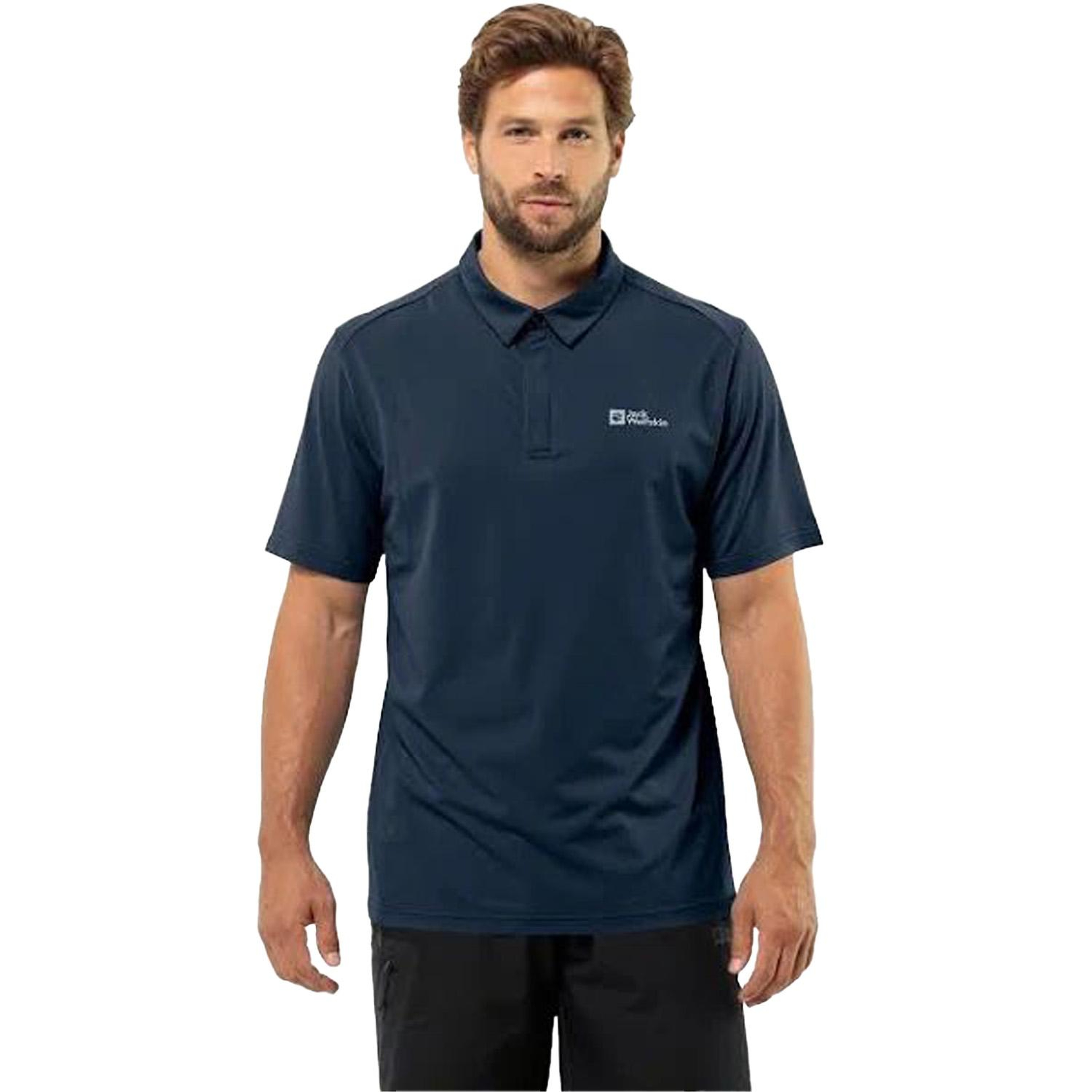 Jack Wolfskin Delgami Polo Erkek Mavi Polo Tişört