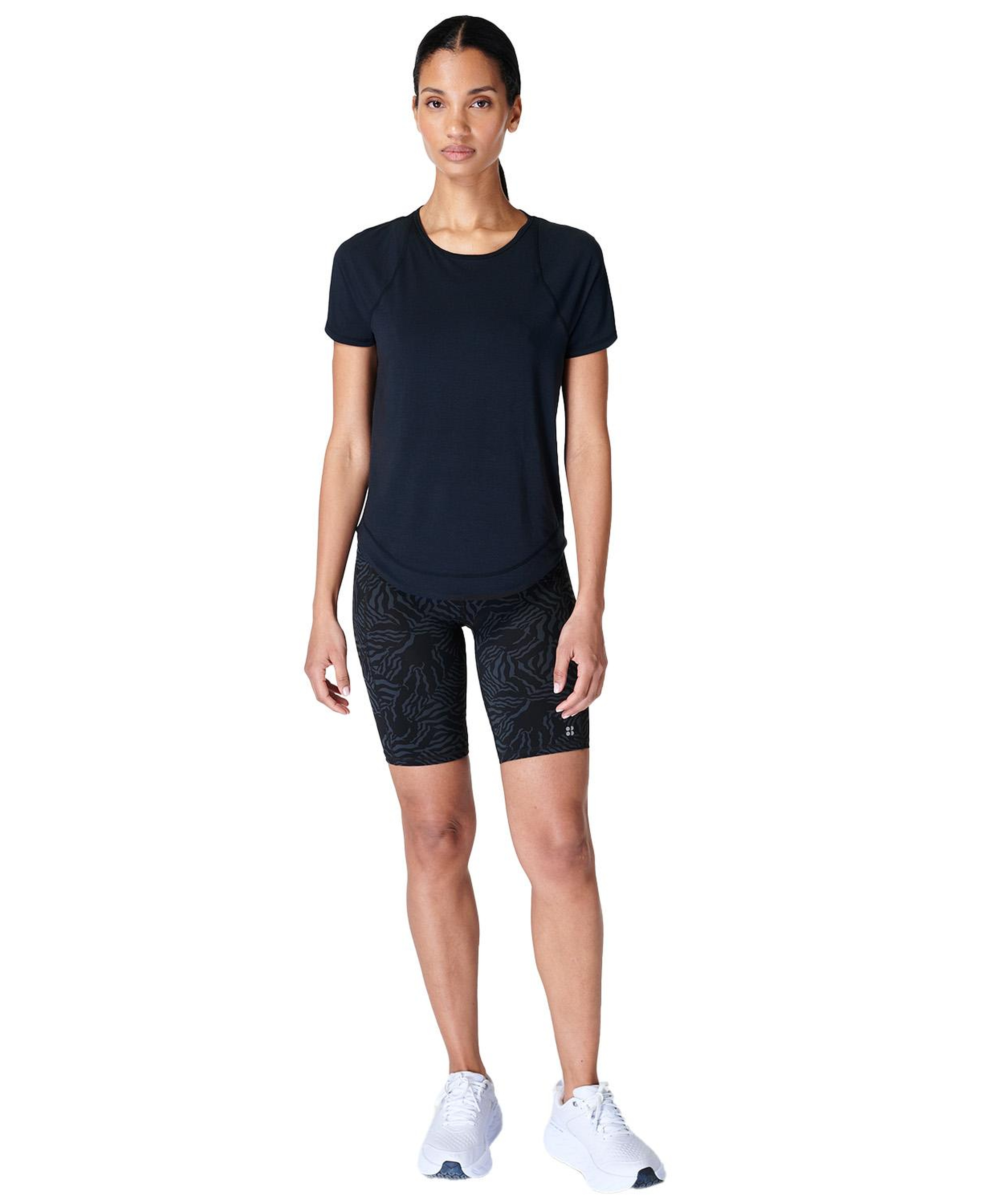 Sweaty Betty Breathe Easy Short Sleeve Top Kadın Siyah Koşu Tişört