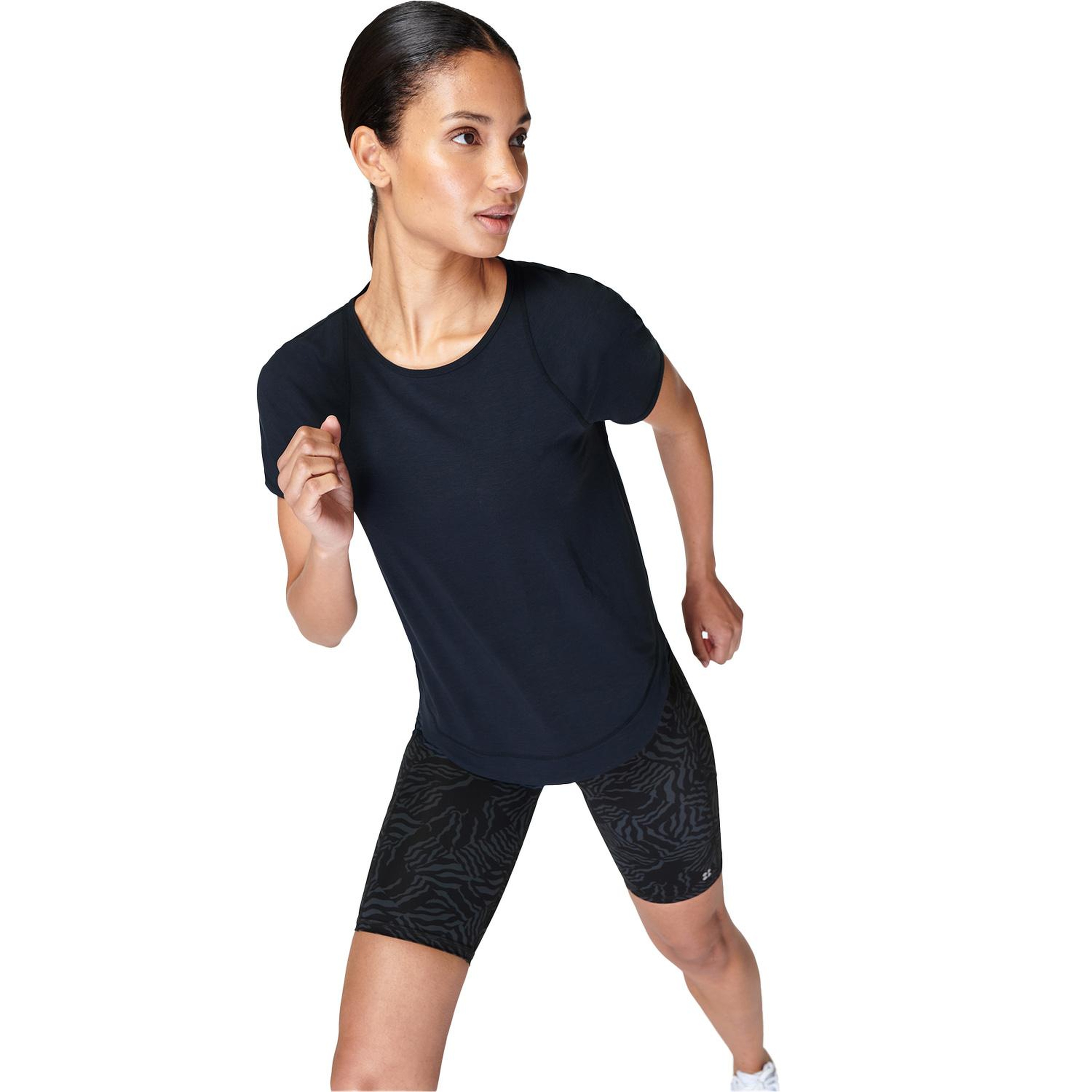 Sweaty Betty Breathe Easy Short Sleeve Top Kadın Siyah Koşu Tişört