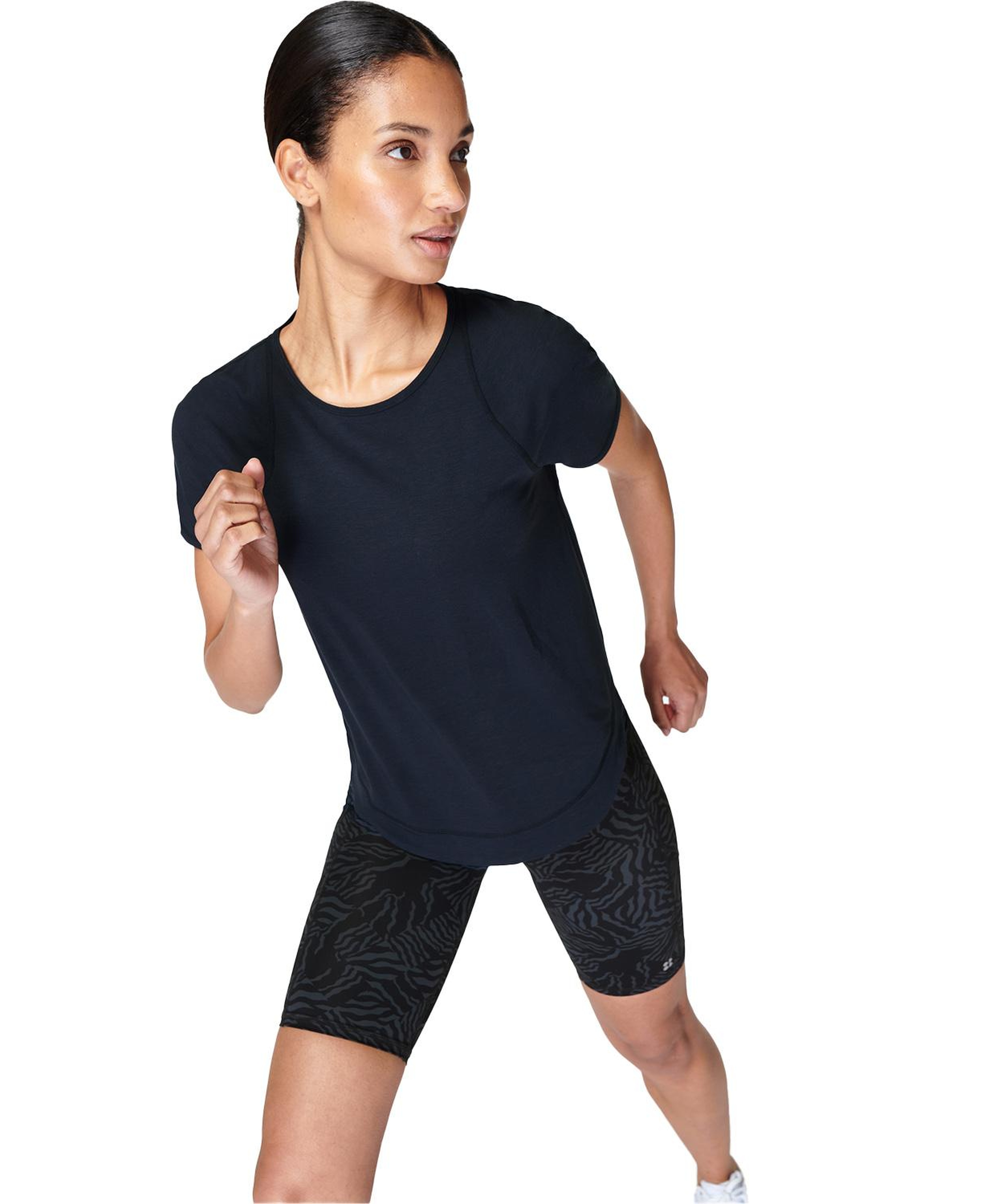 Sweaty Betty Breathe Easy Short Sleeve Top Kadın Siyah Koşu Tişört