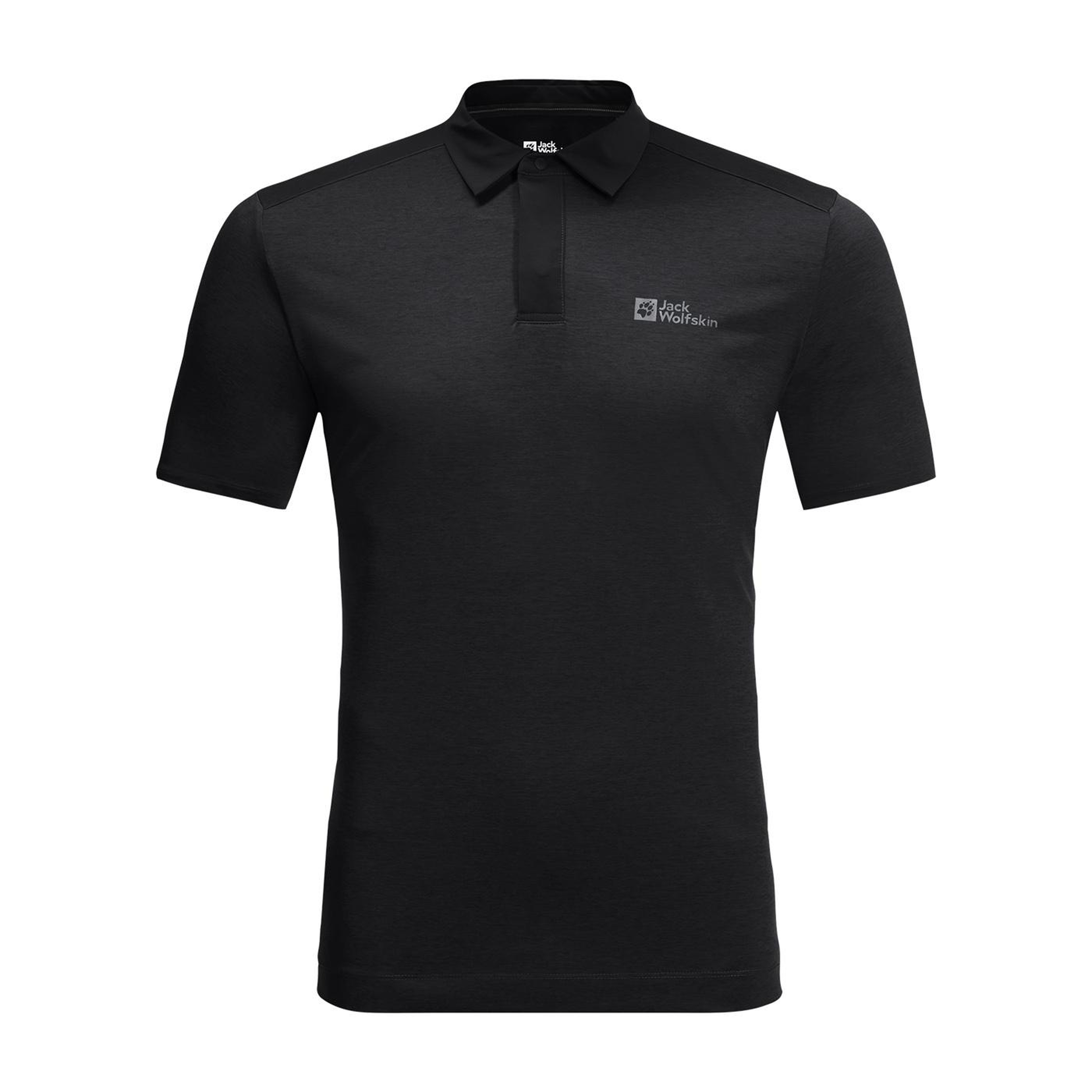 Jack Wolfskin Pack & Go Polo Erkek Siyah Polo Tişört