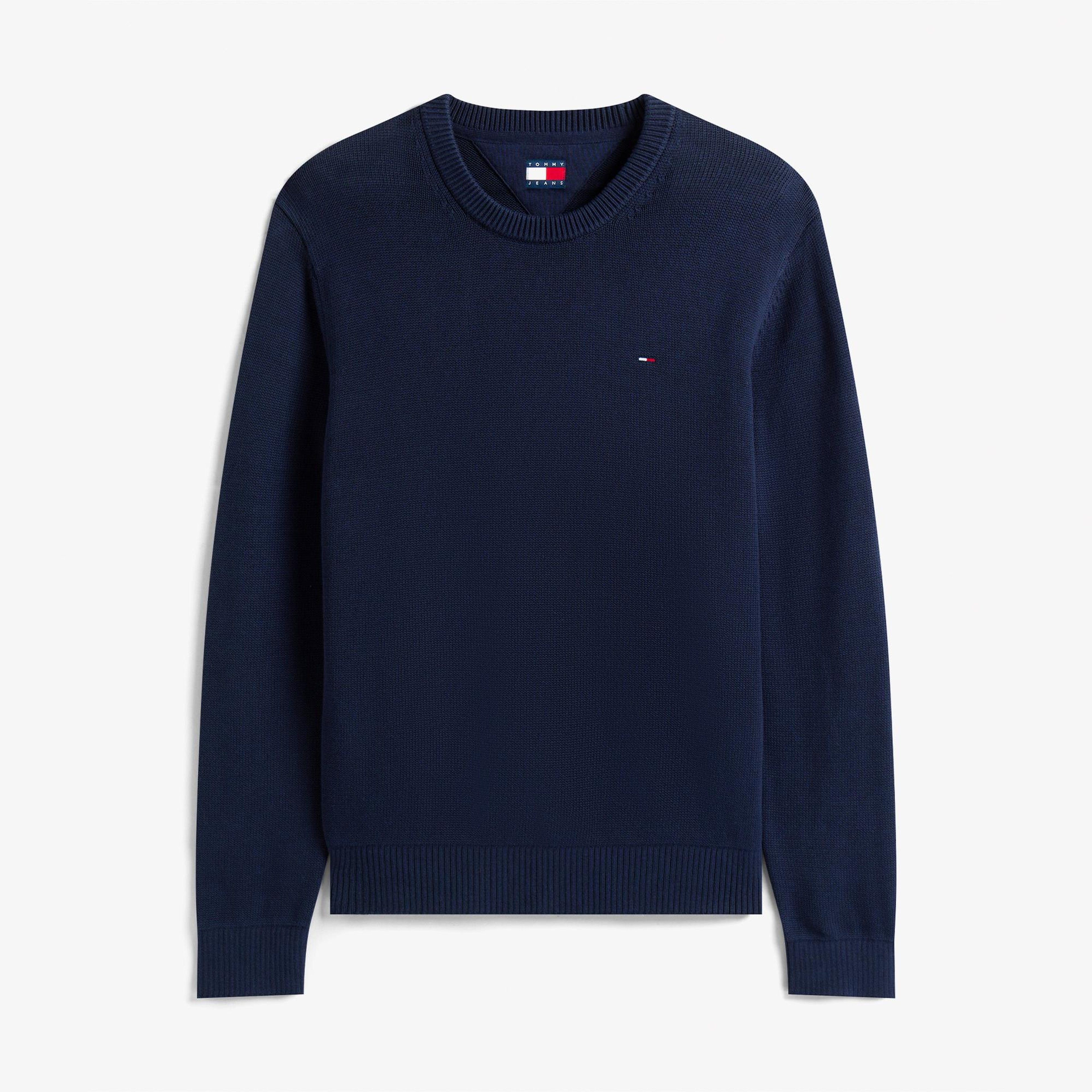 Tommy Jeans Slim Essentials Erkek Lacivert Kazak