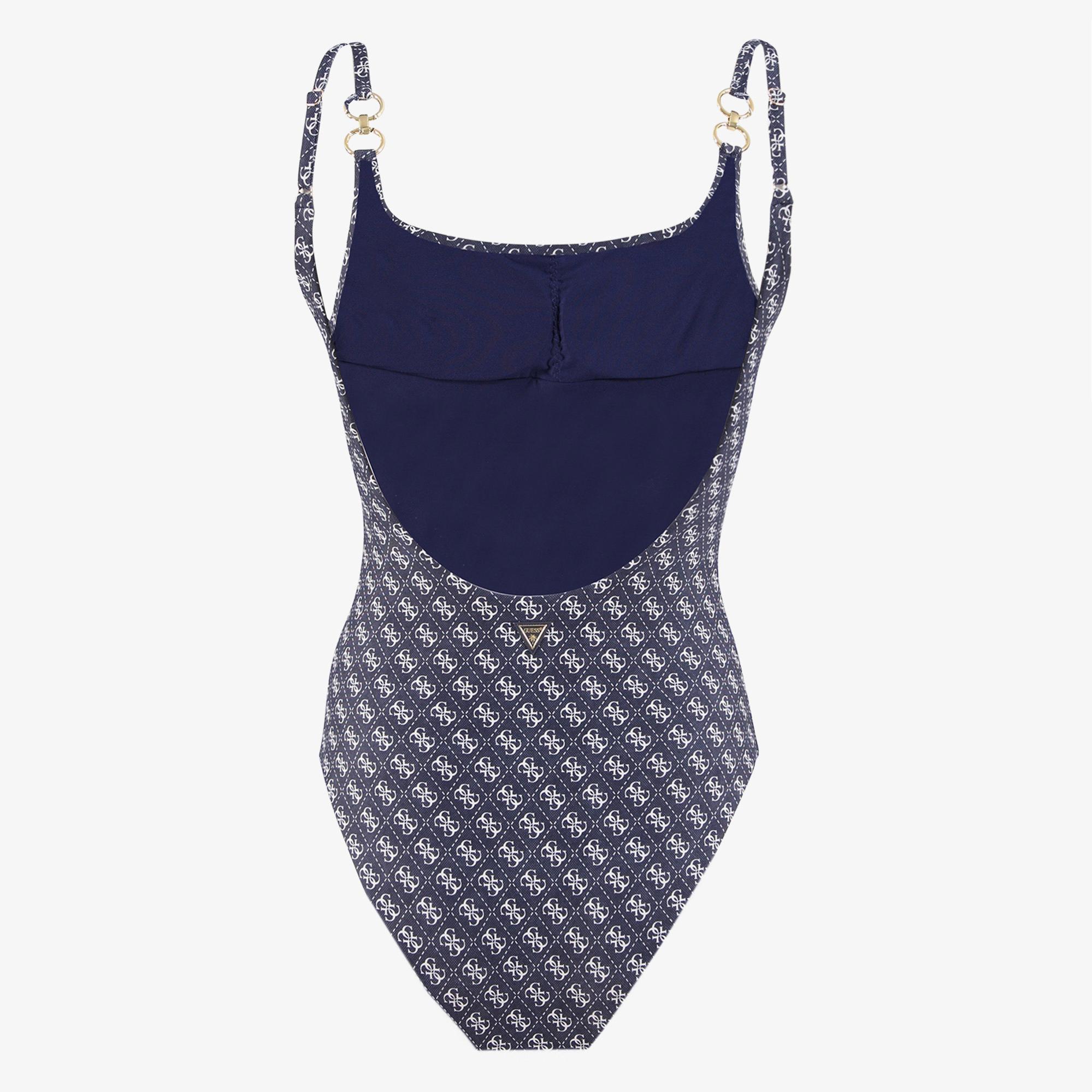 Guess One Piece Printed Kadın Mavi Mayo