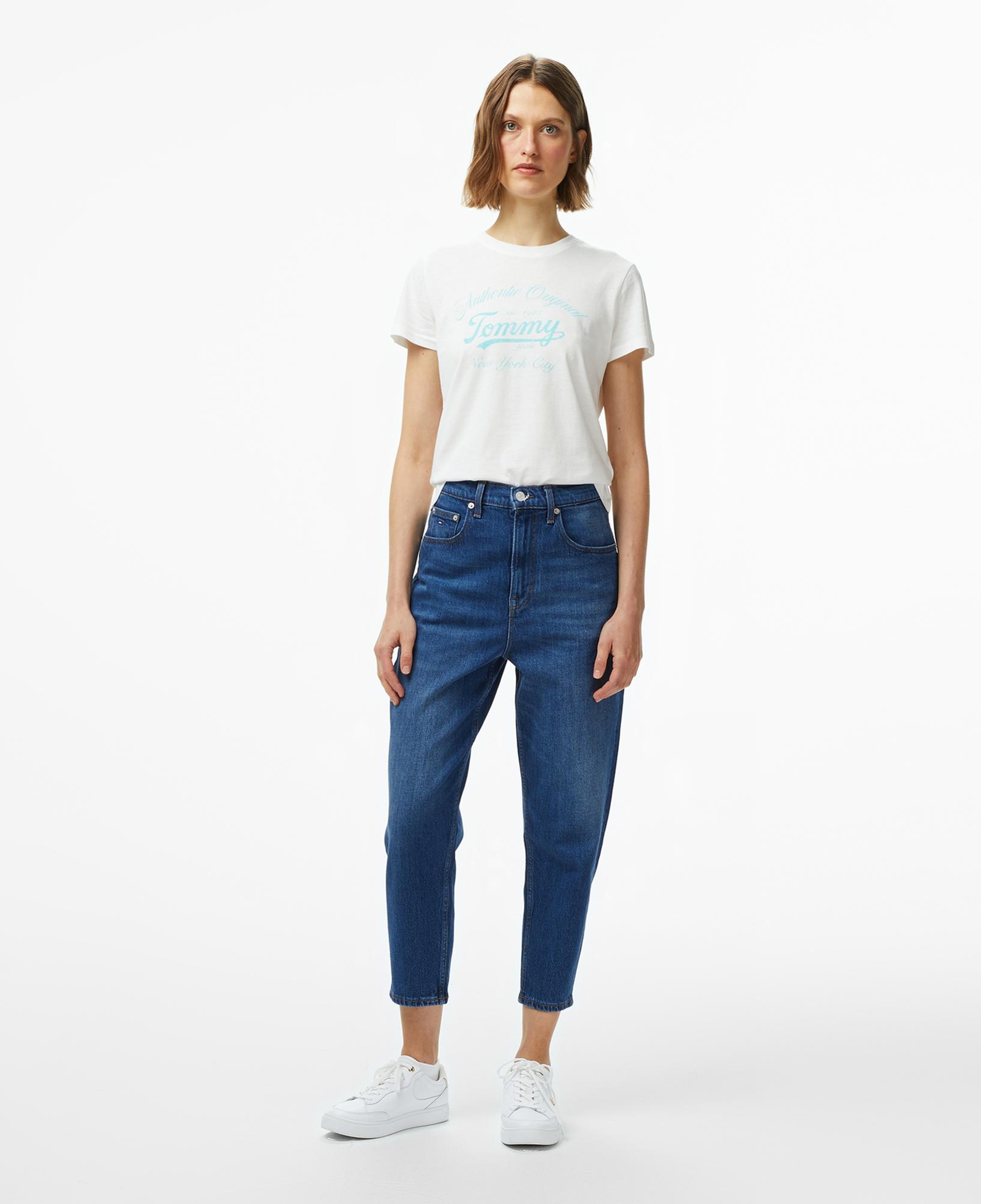 Tommy Jeans Mom Kadın Mavi Jean Pantolon