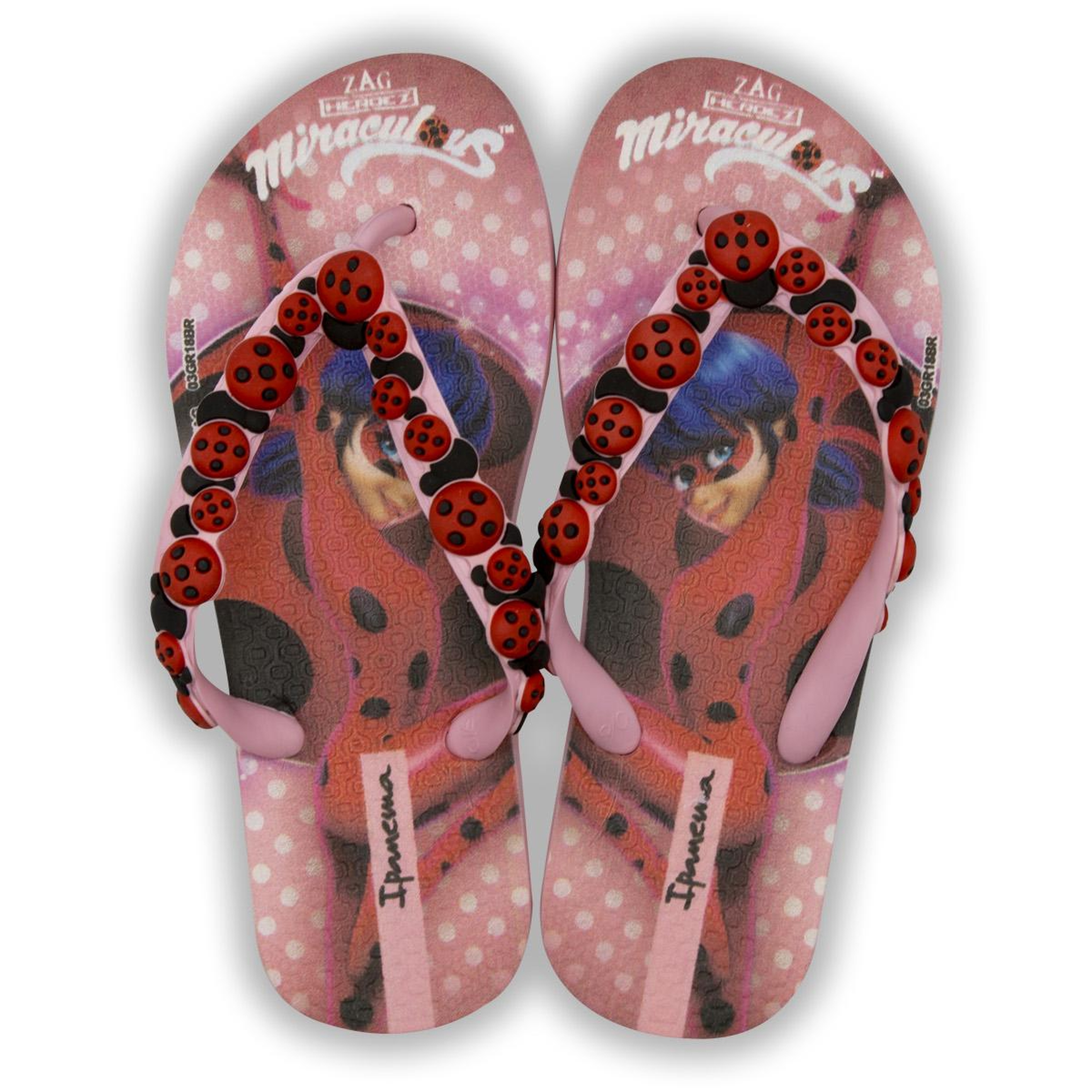 Ladybug Çocuk Parmak Arası Terlik Pembe Kırmızı 30/35