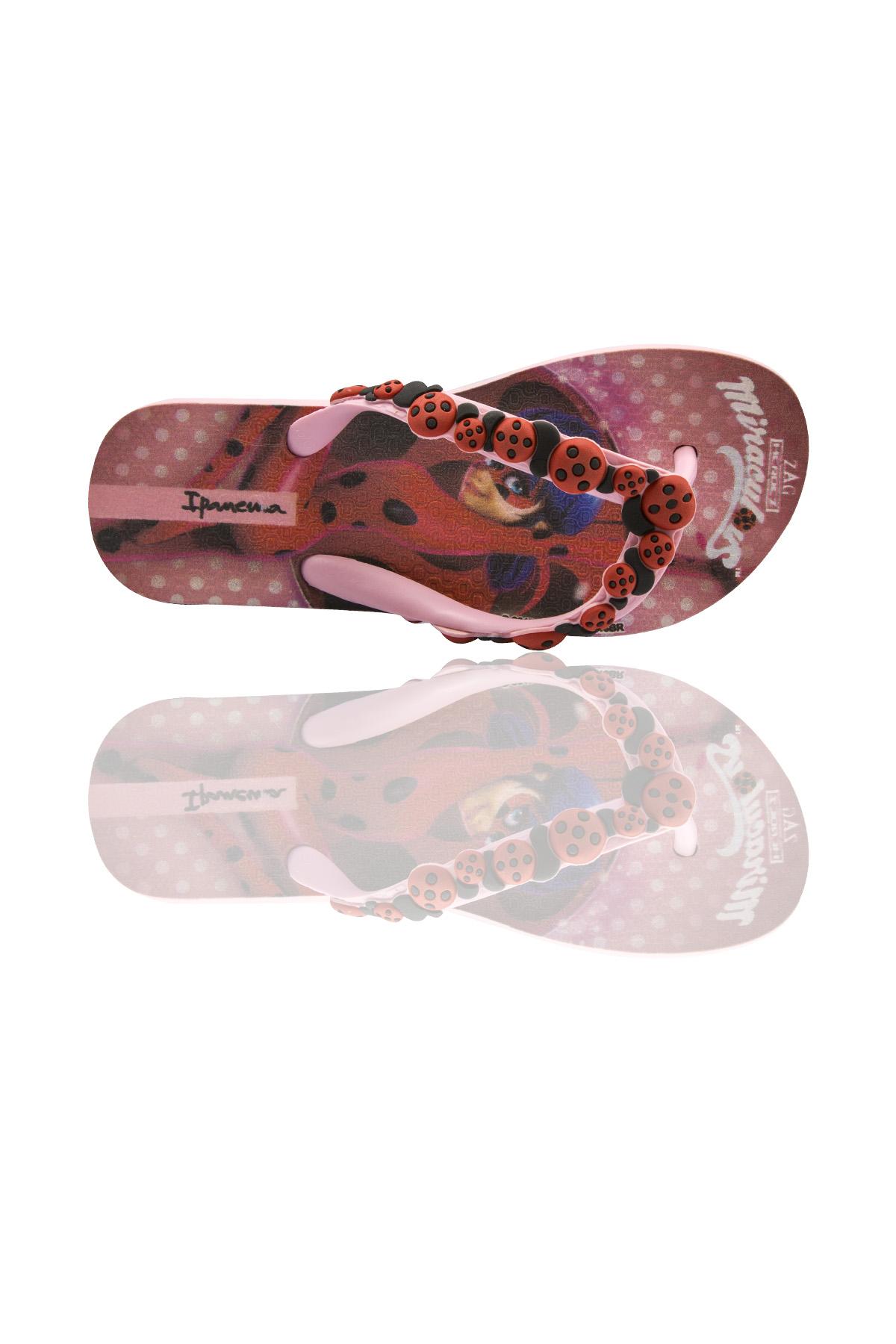 Ladybug Çocuk Parmak Arası Terlik Pembe Kırmızı 30/35