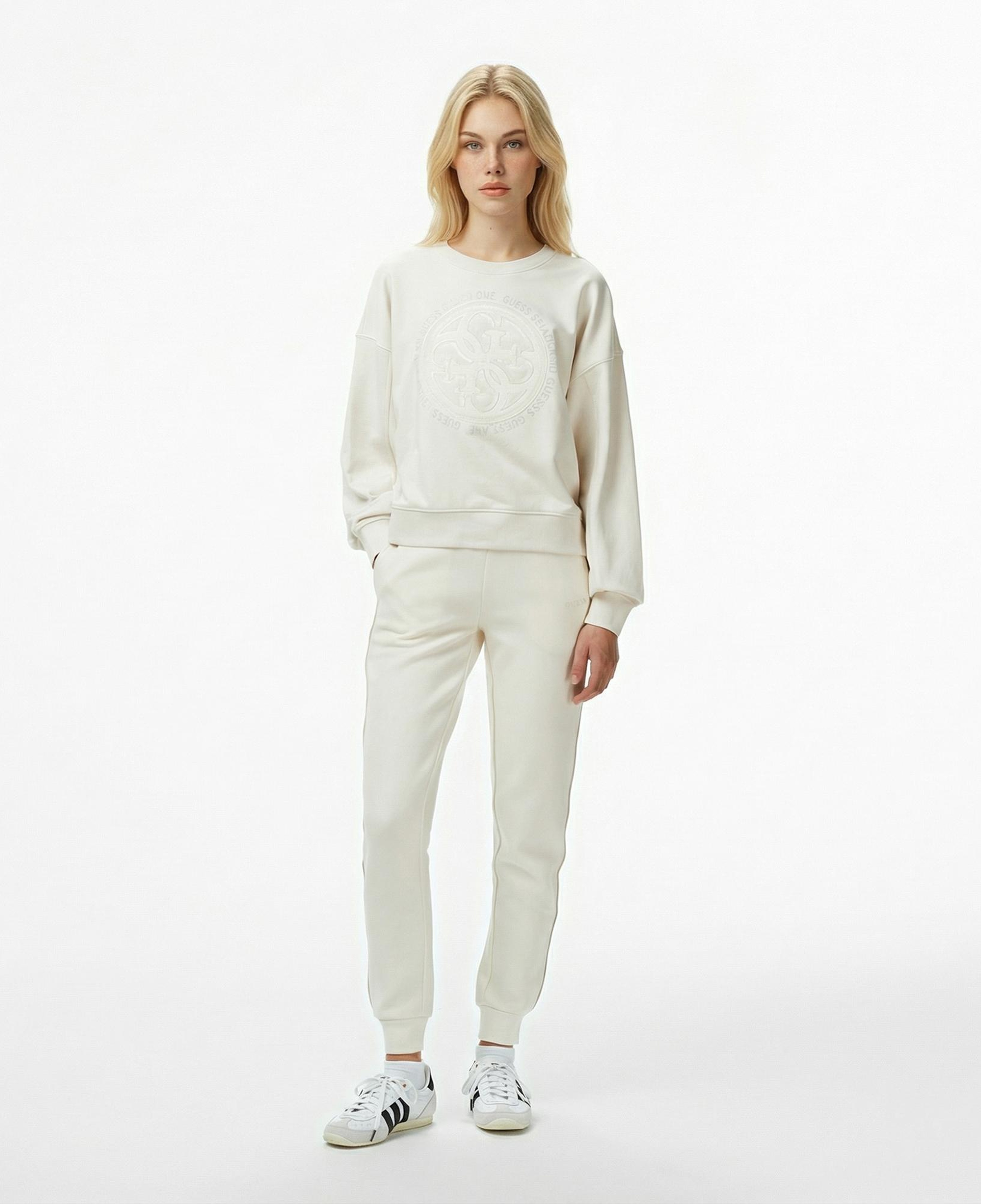 Guess Hotfix Kadın Krem Rengi Sweatshirt