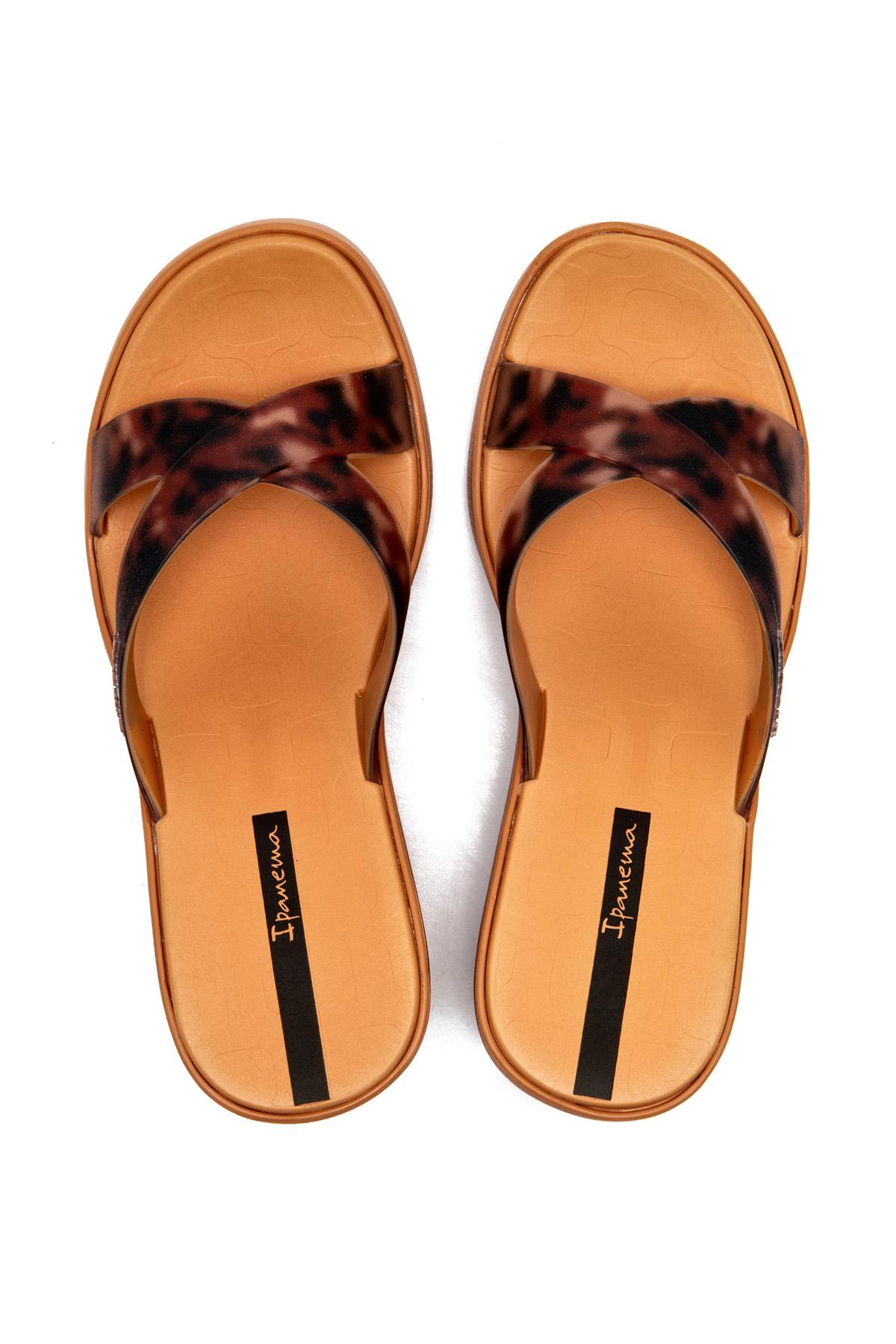 High Fashion Slide Topuklu Kadın Terlik Kahverengi 35/40