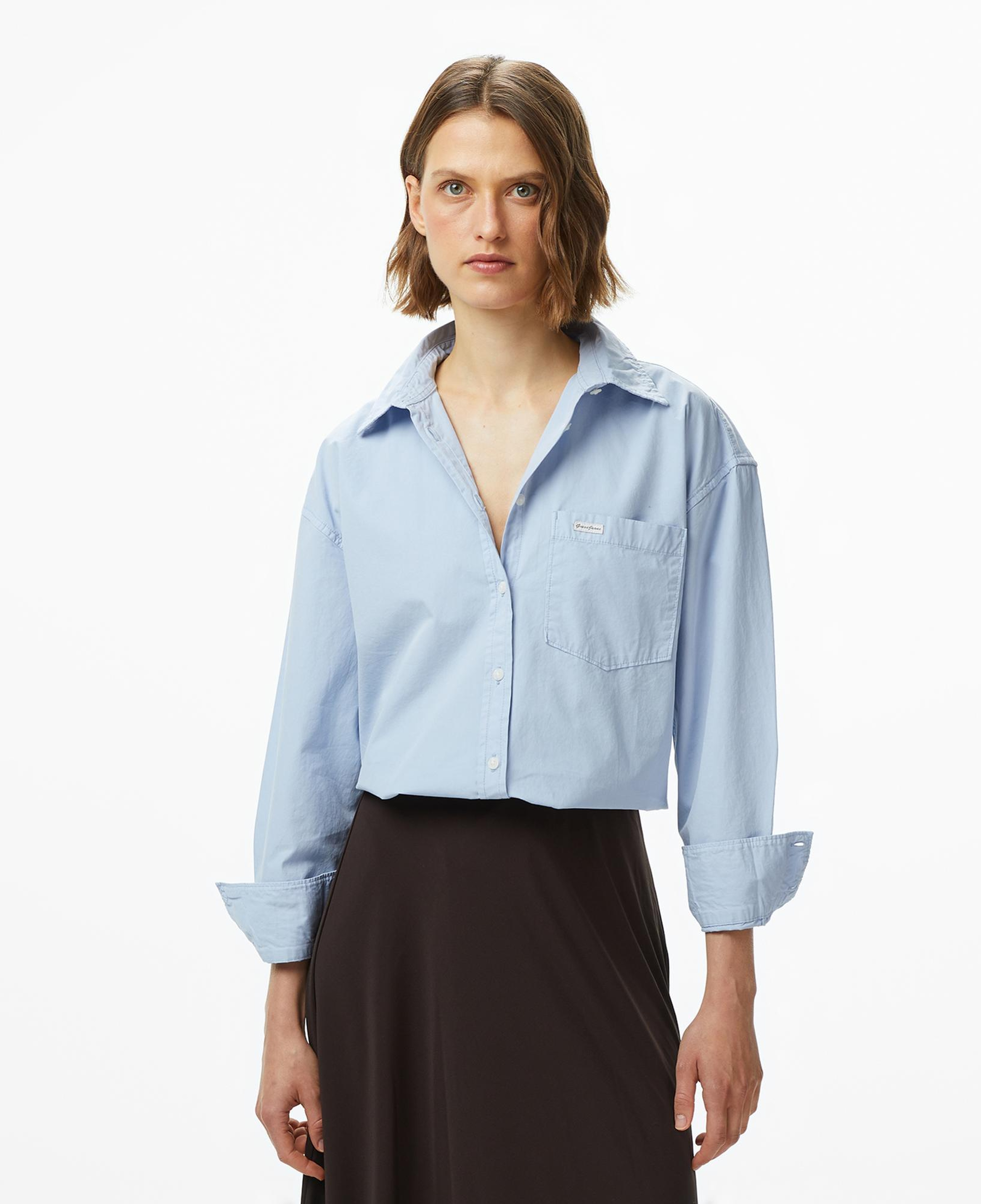 Guess Oversized Cepli Kadın Mavi Gömlek