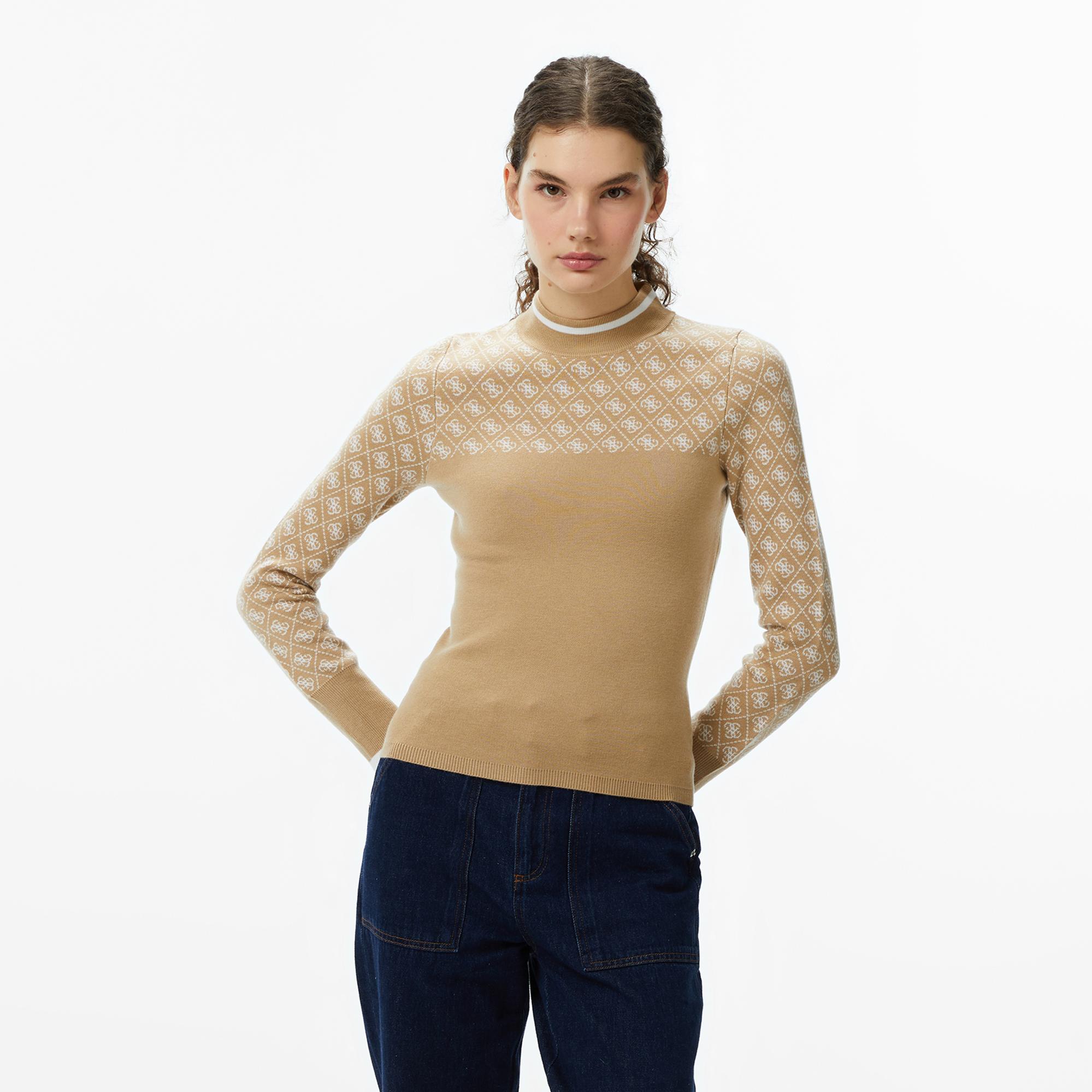 Guess Aubrey Yün Karışımlı Kadın Bej Triko