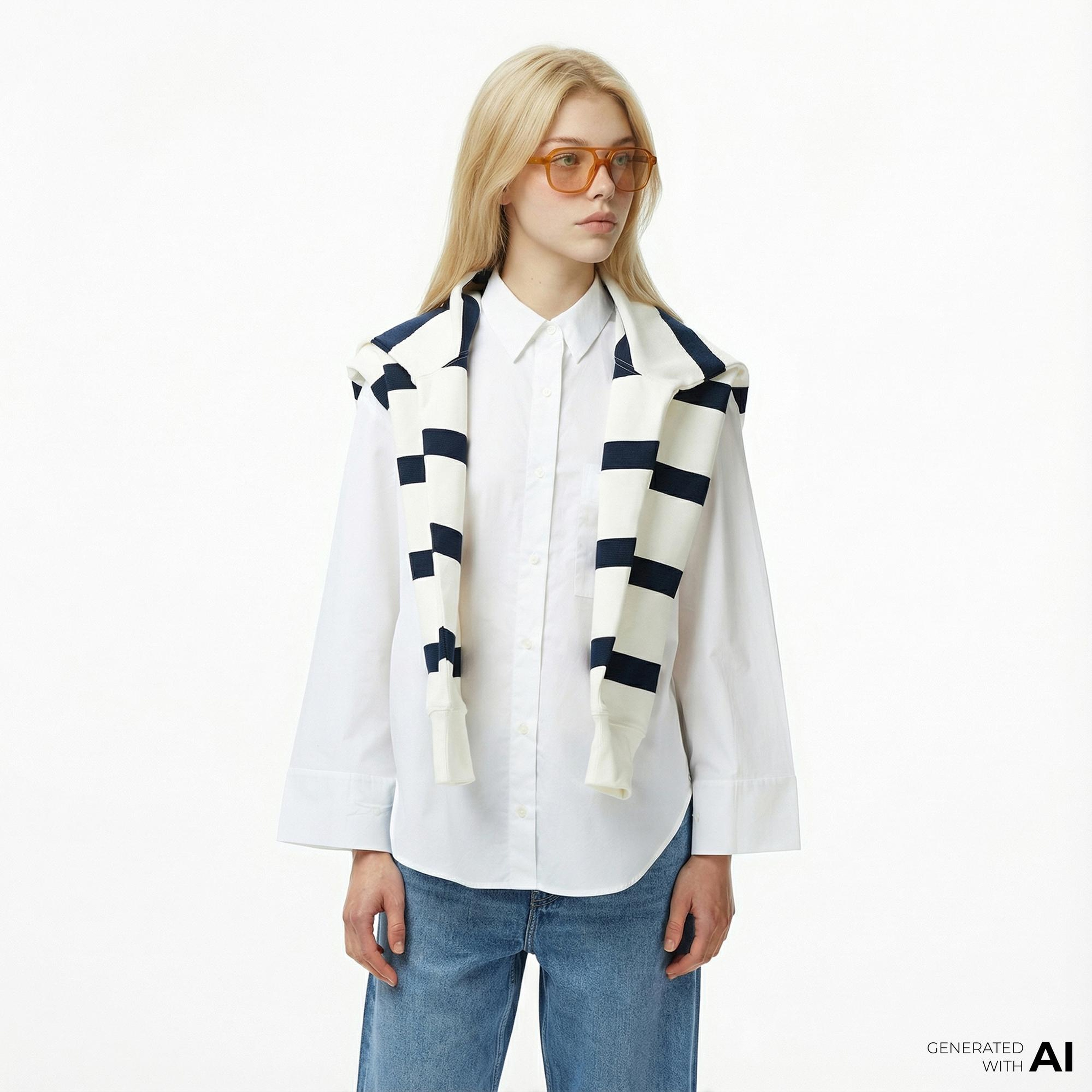 Tommy Hilfiger Essentials Poplin New Easy Kadın Beyaz Gömlek