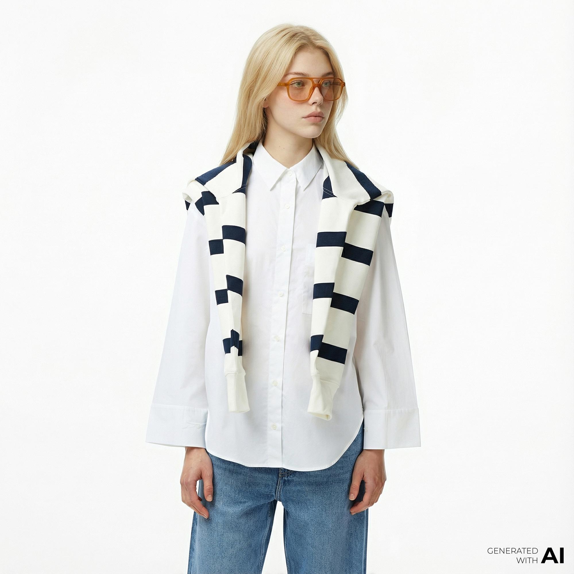 Tommy Hilfiger Essentials Poplin New Easy Kadın Beyaz Gömlek