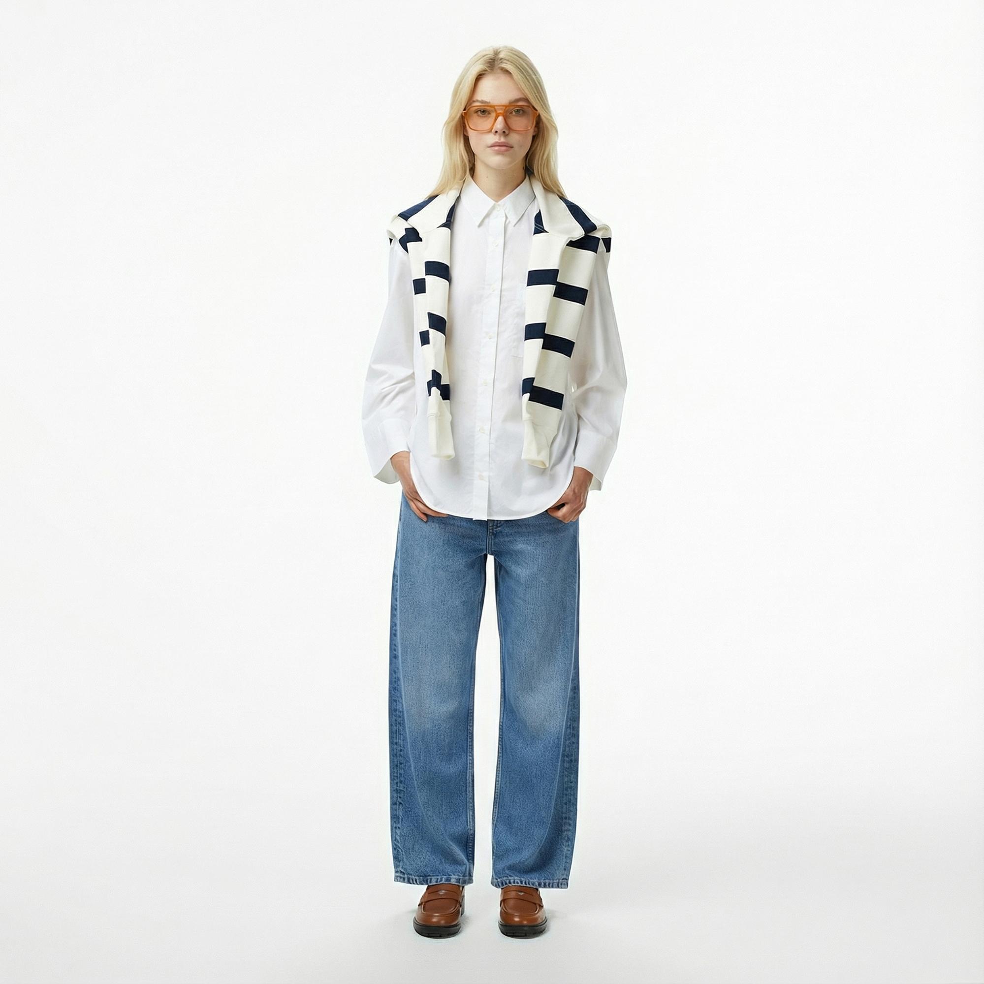 Tommy Hilfiger Essentials Poplin New Easy Kadın Beyaz Gömlek