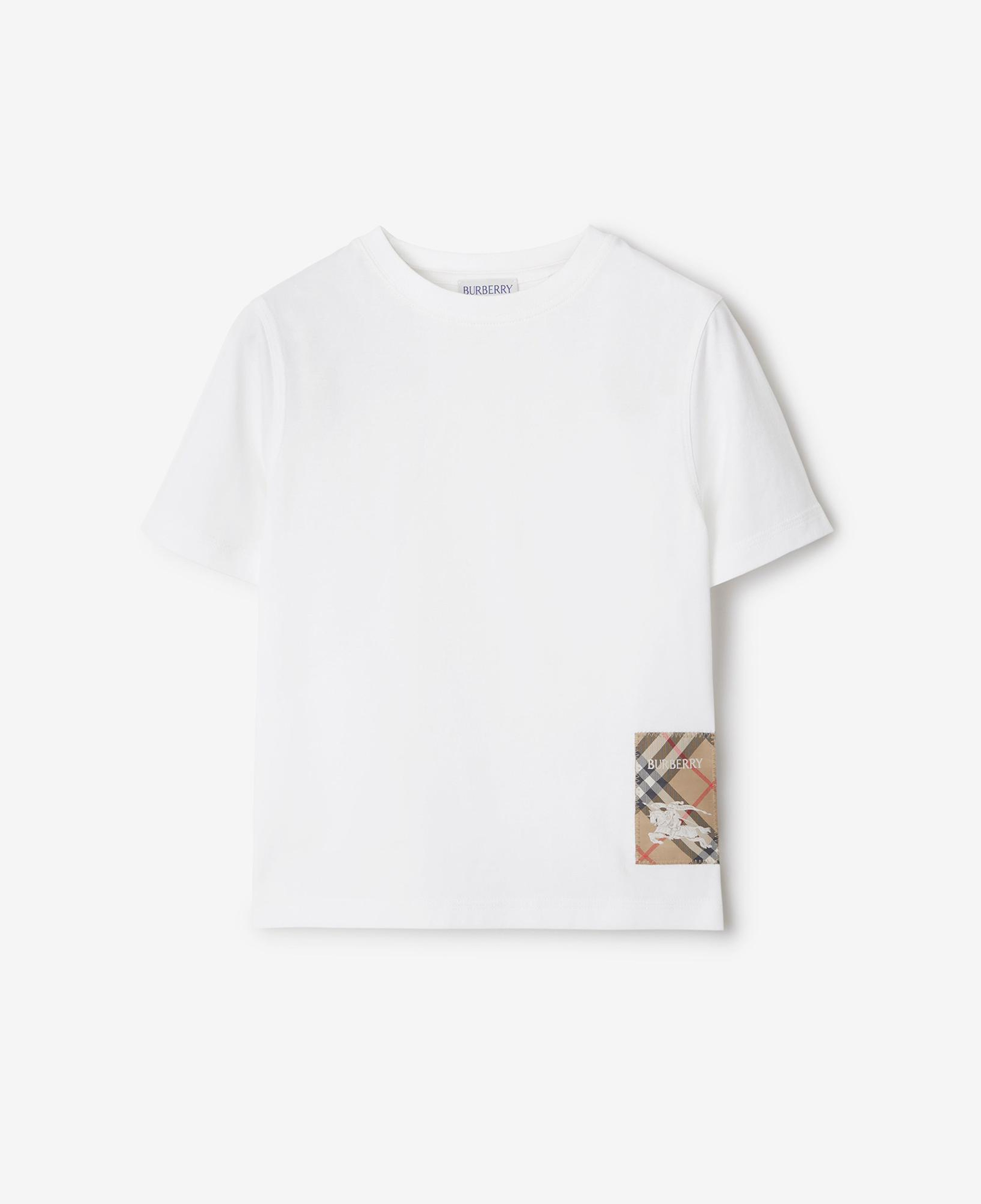 Burberry Cedar Label Cotton Çocuk Beyaz T-Shirt