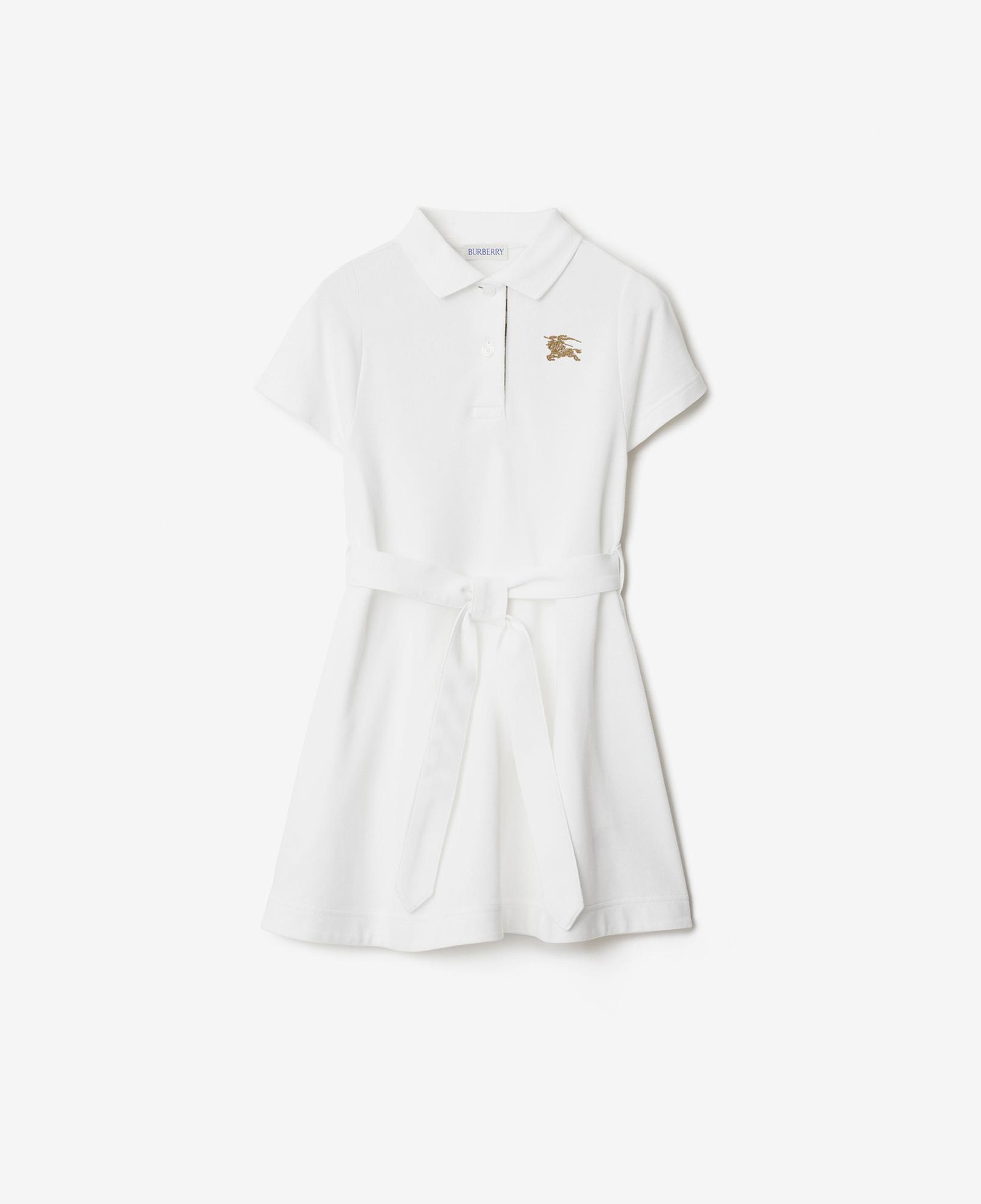 Burberry Astrid Cotton Çocuk Beyaz Elbise