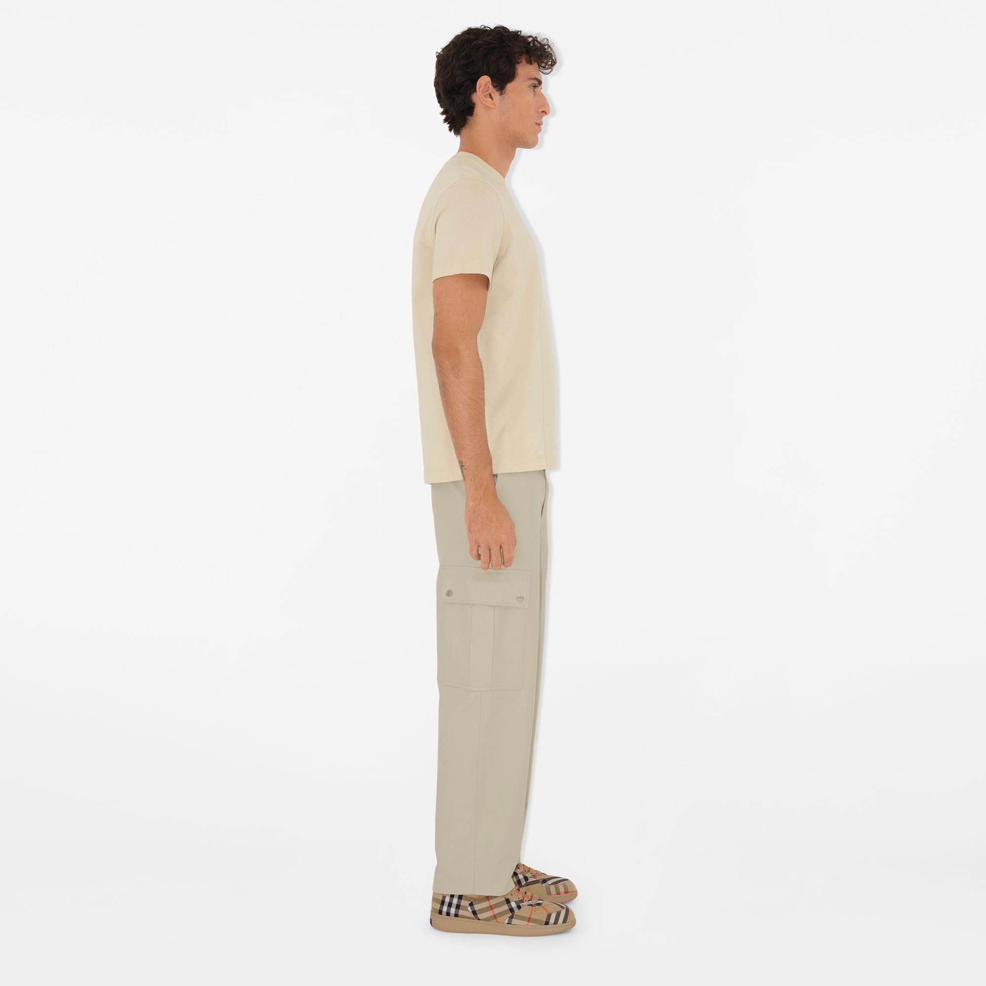 Burberry For Label Cotton Erkek Krem T-Shirt