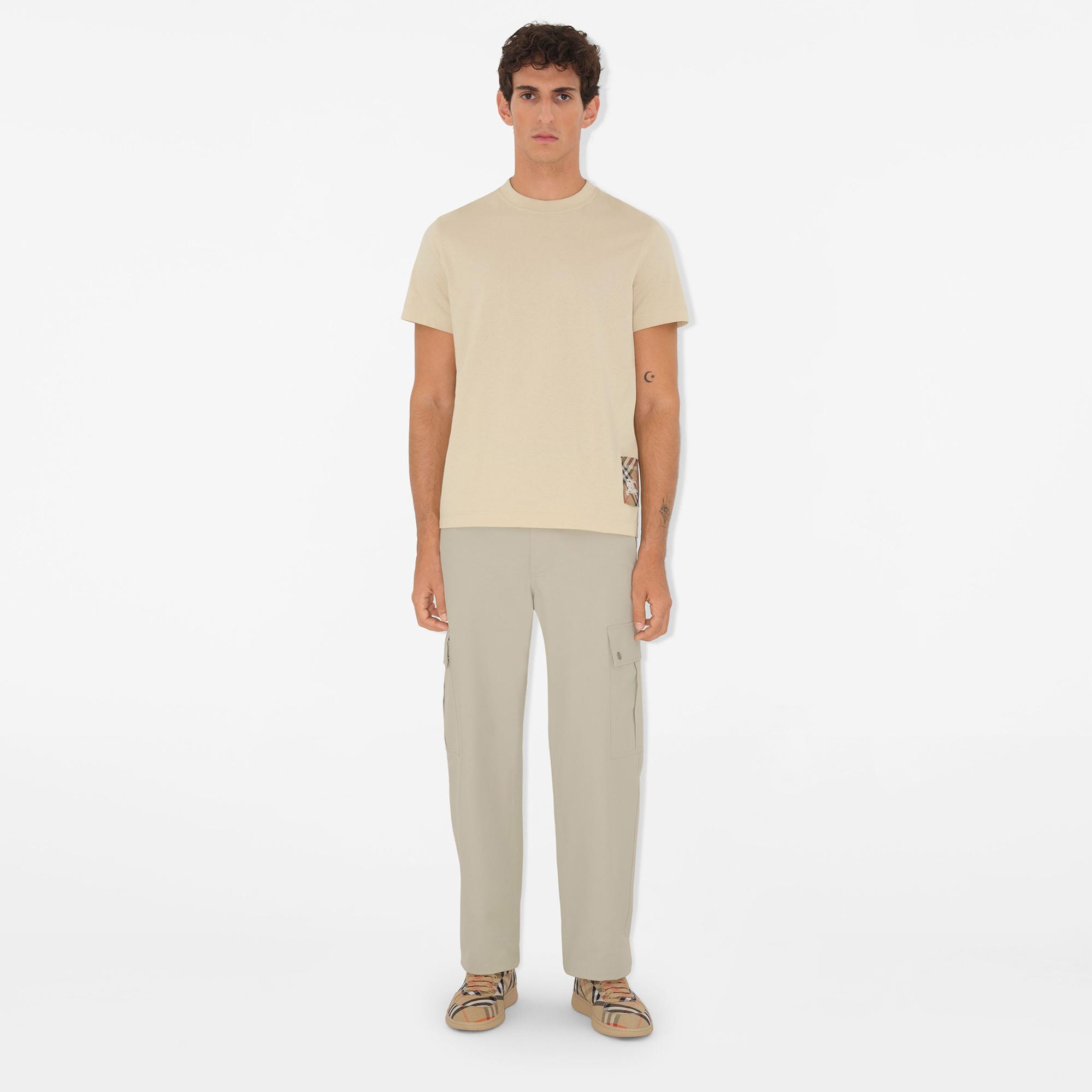 Burberry For Label Cotton Erkek Krem T-Shirt