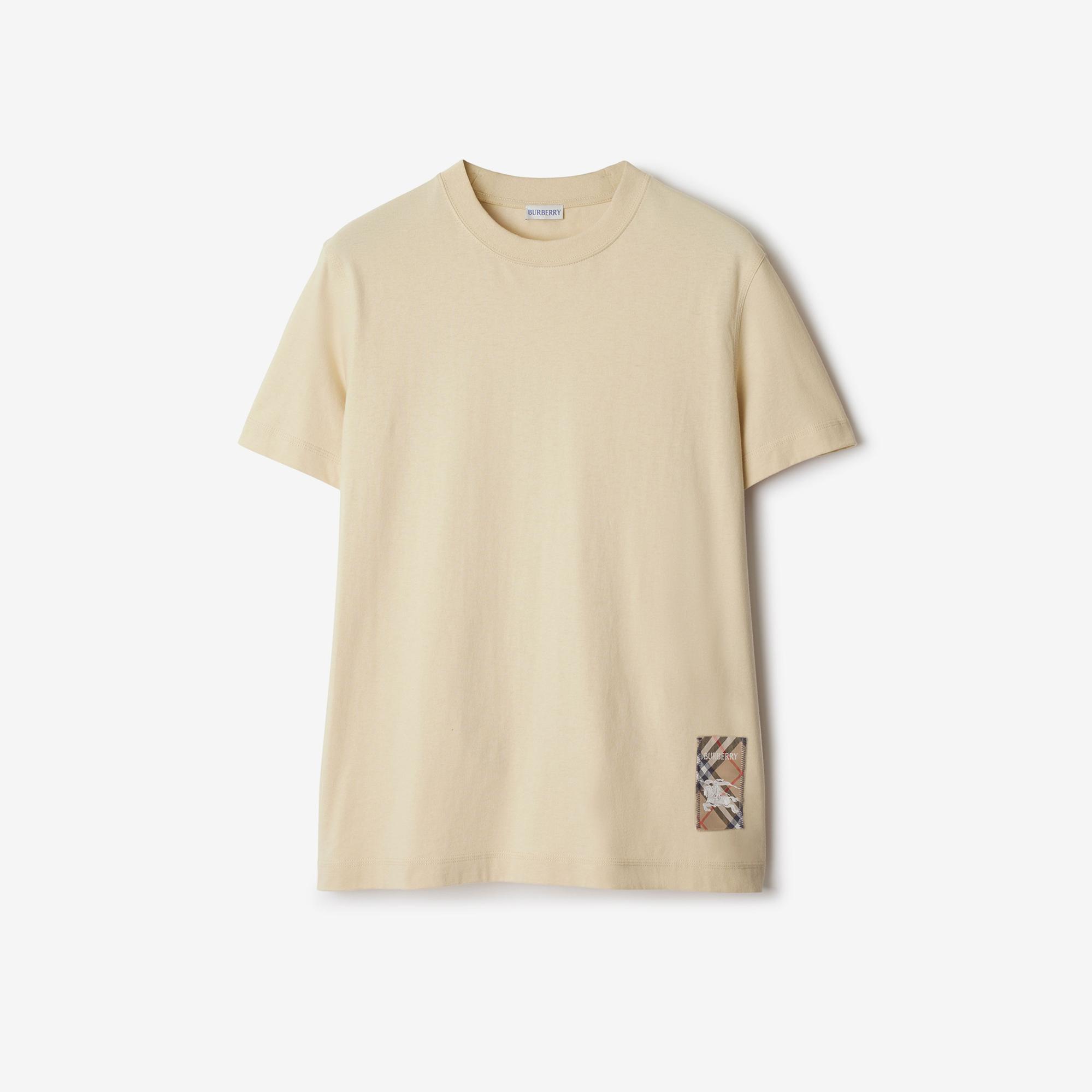 Burberry For Label Cotton Erkek Krem T-Shirt