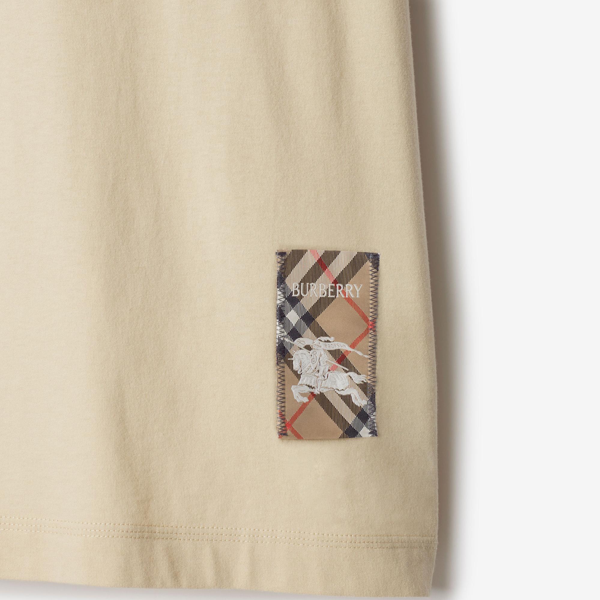 Burberry For Label Cotton Erkek Krem T-Shirt