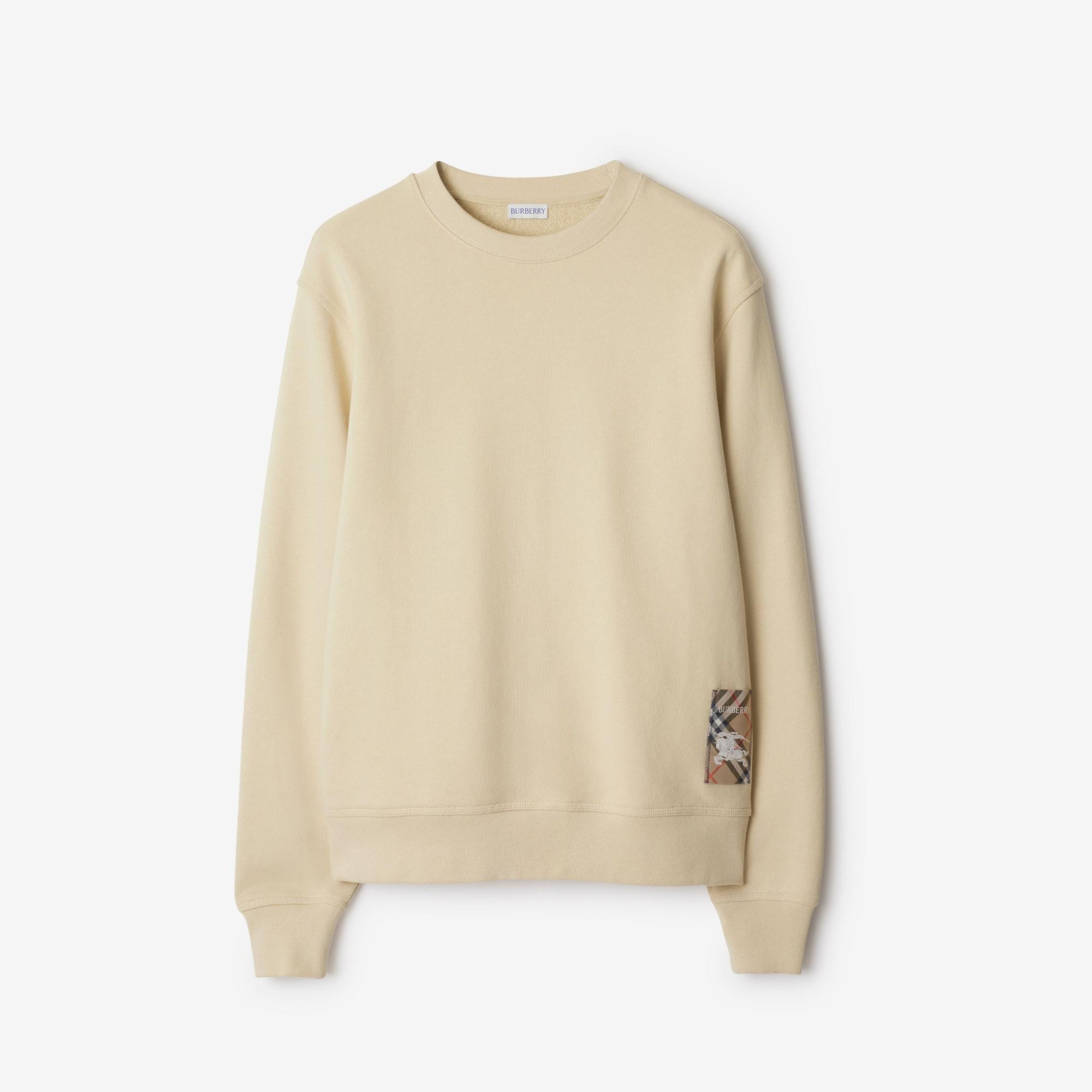 Burberry For Label Cotton Erkek Krem Sweatshirt