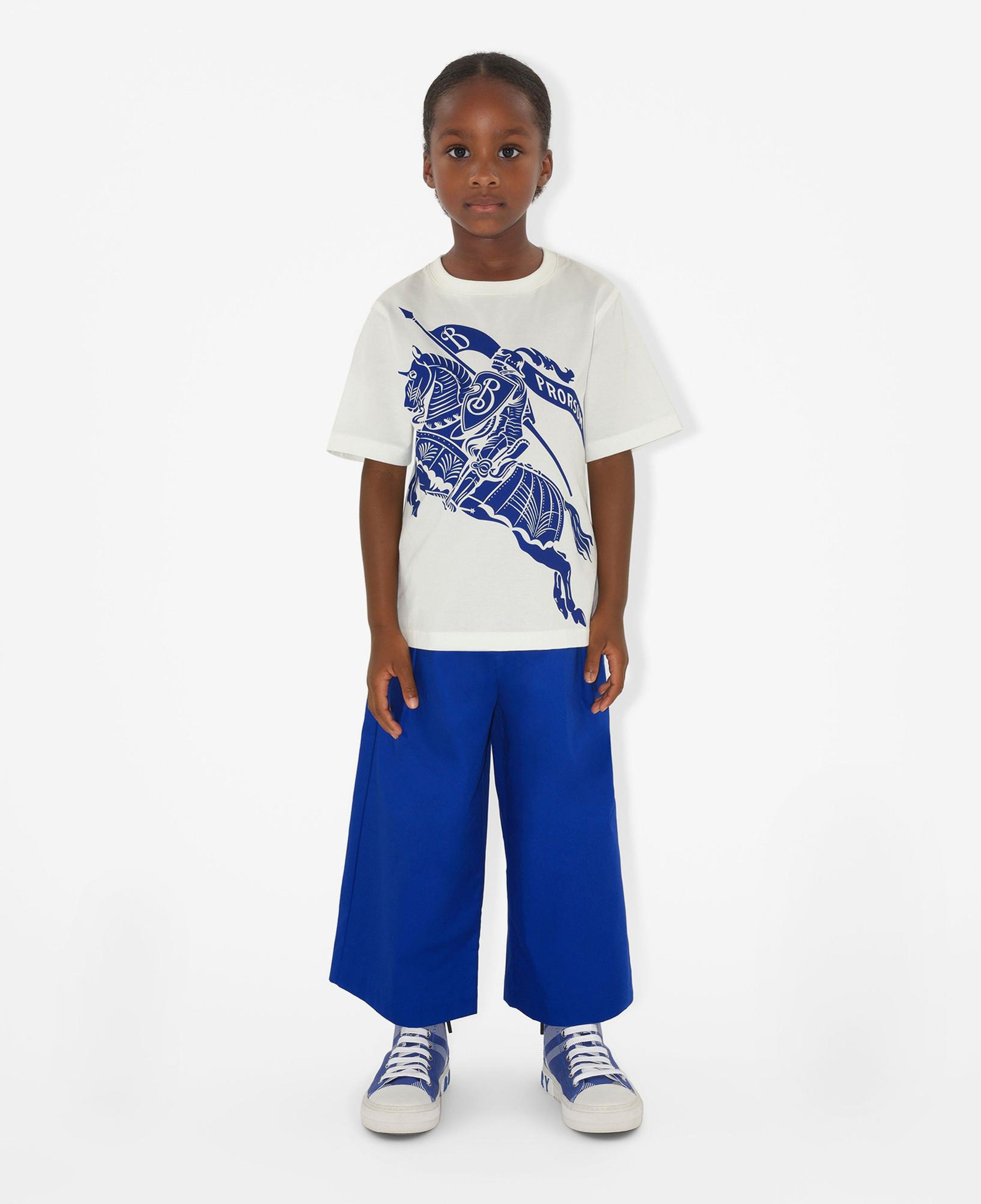 Burberry Cedar Knight Cotton Çocuk Beyaz T-Shirt