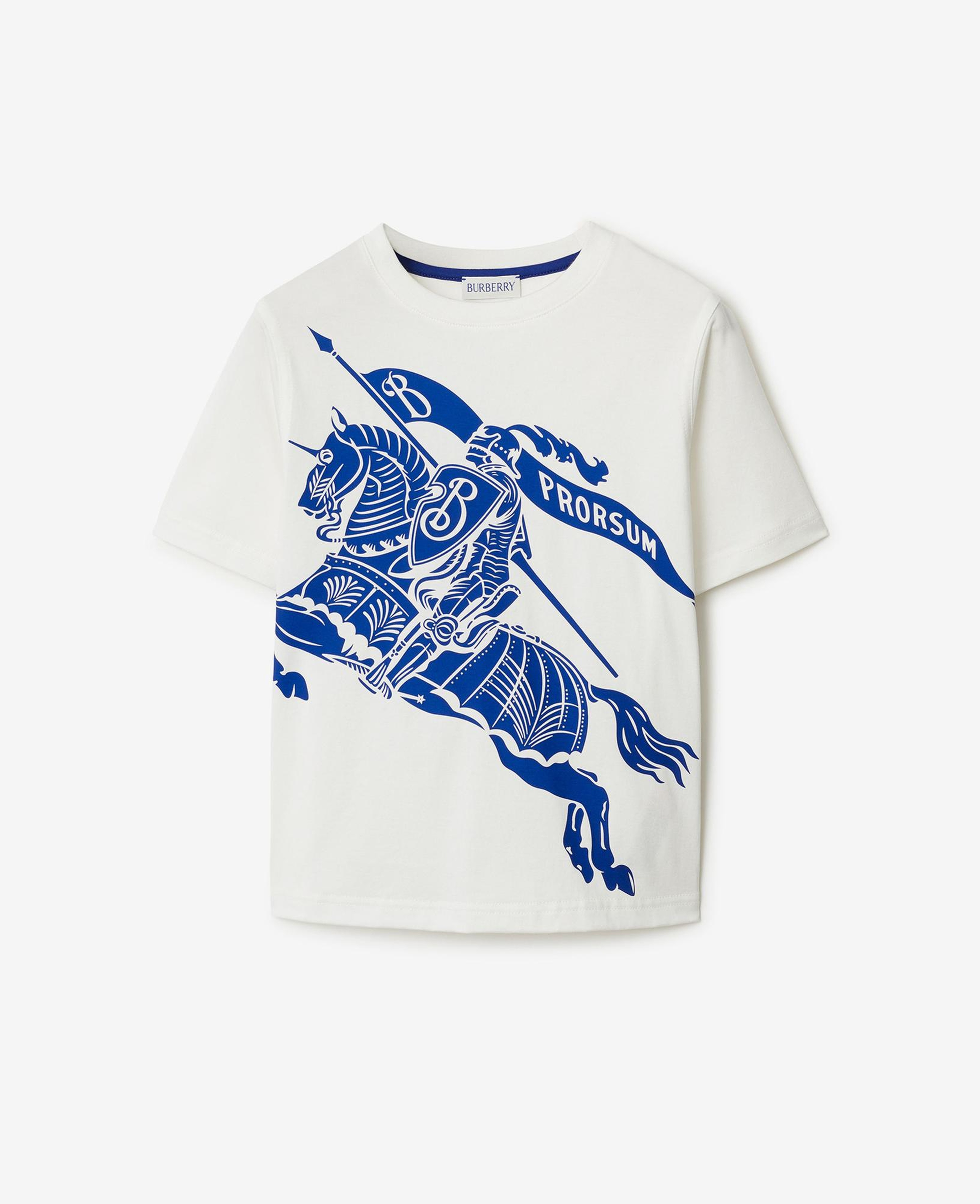 Burberry Cedar Knight Cotton Çocuk Beyaz T-Shirt