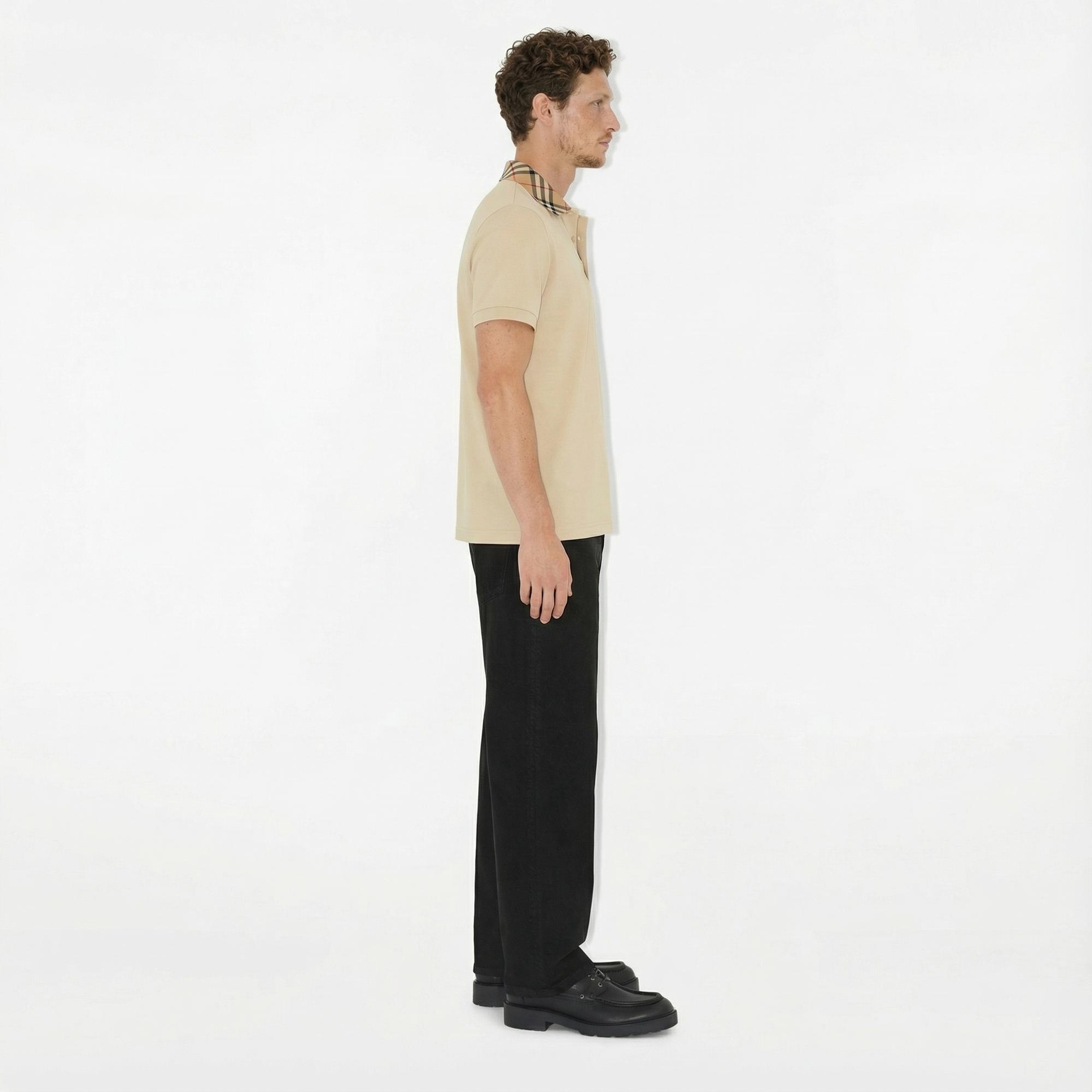 Burberry For Cotton Erkek Krem Polo