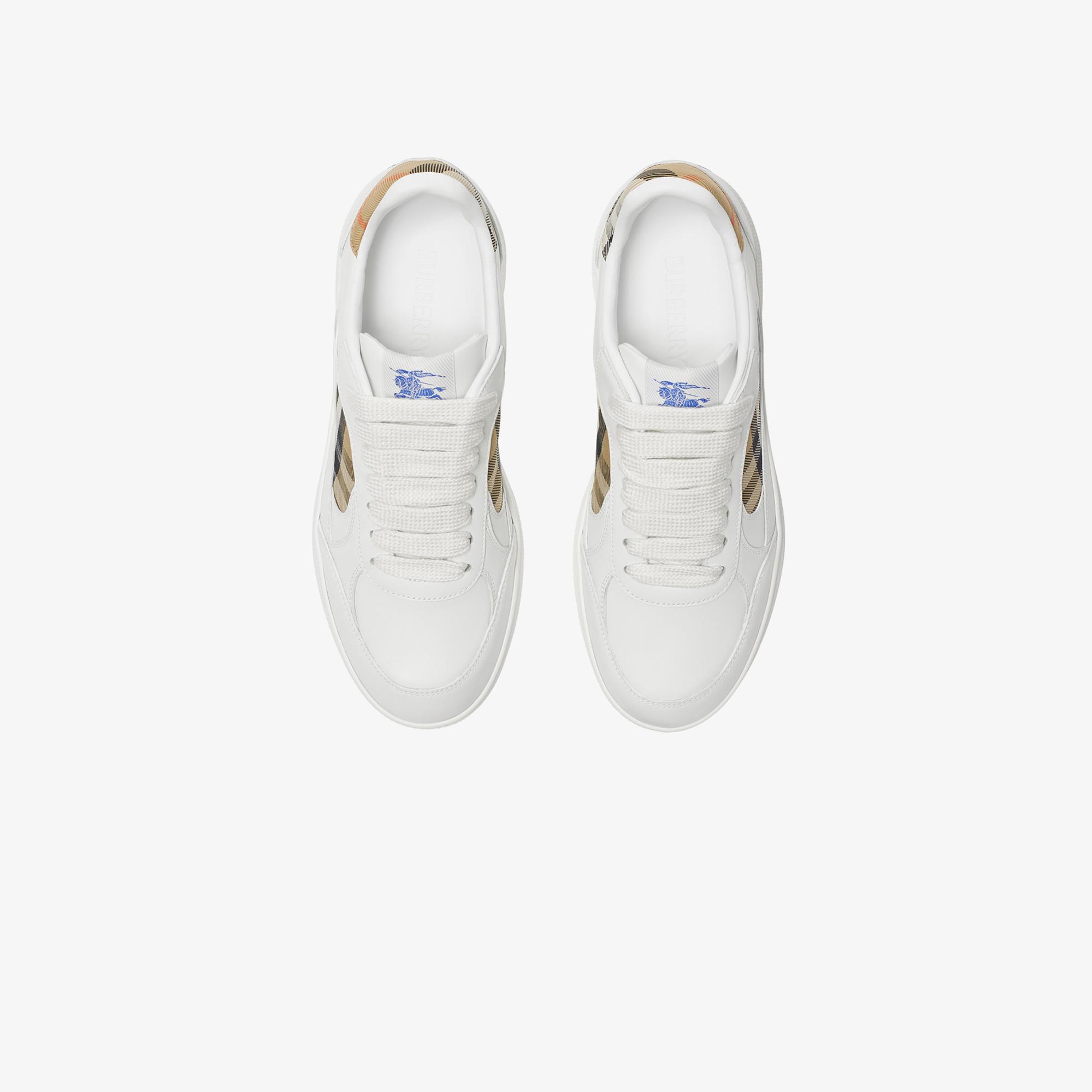 Burberry Mix Leather And Terrace Kadın Beyaz Sneaker