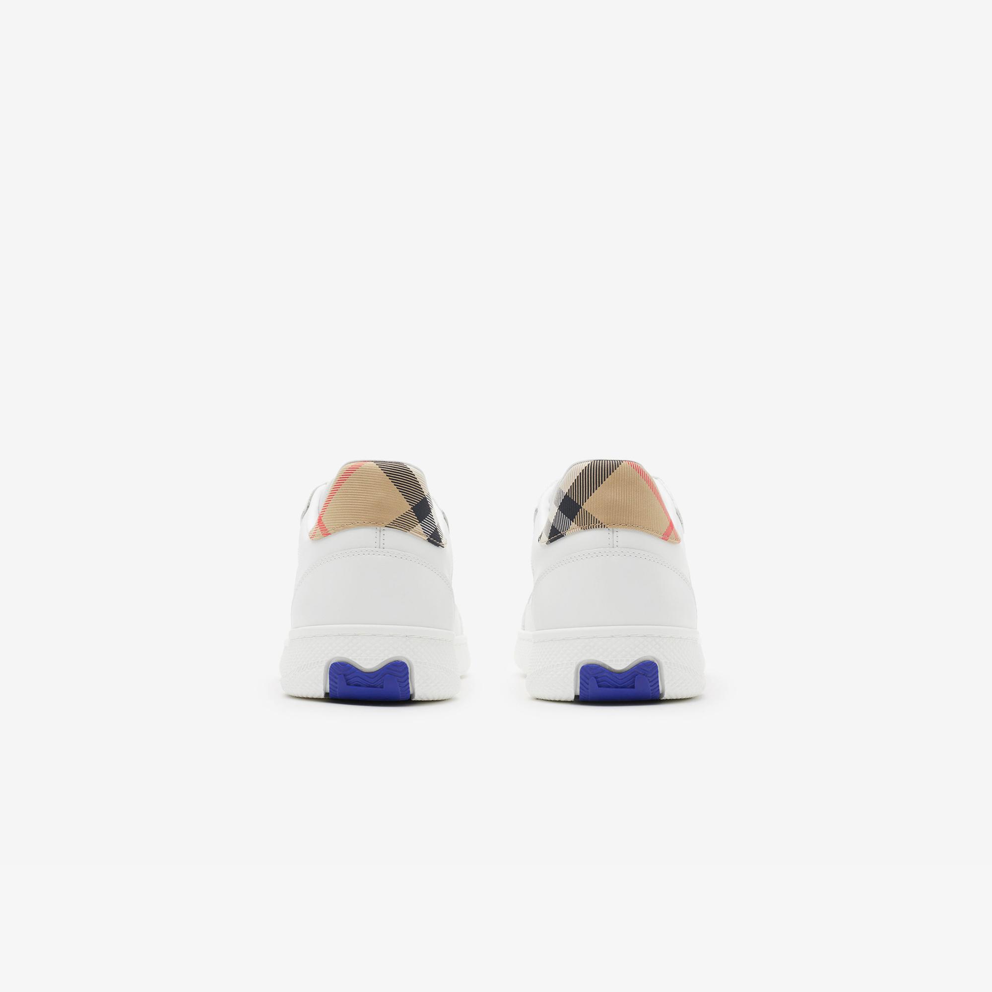 Burberry Mix Leather And Terrace Kadın Beyaz Sneaker