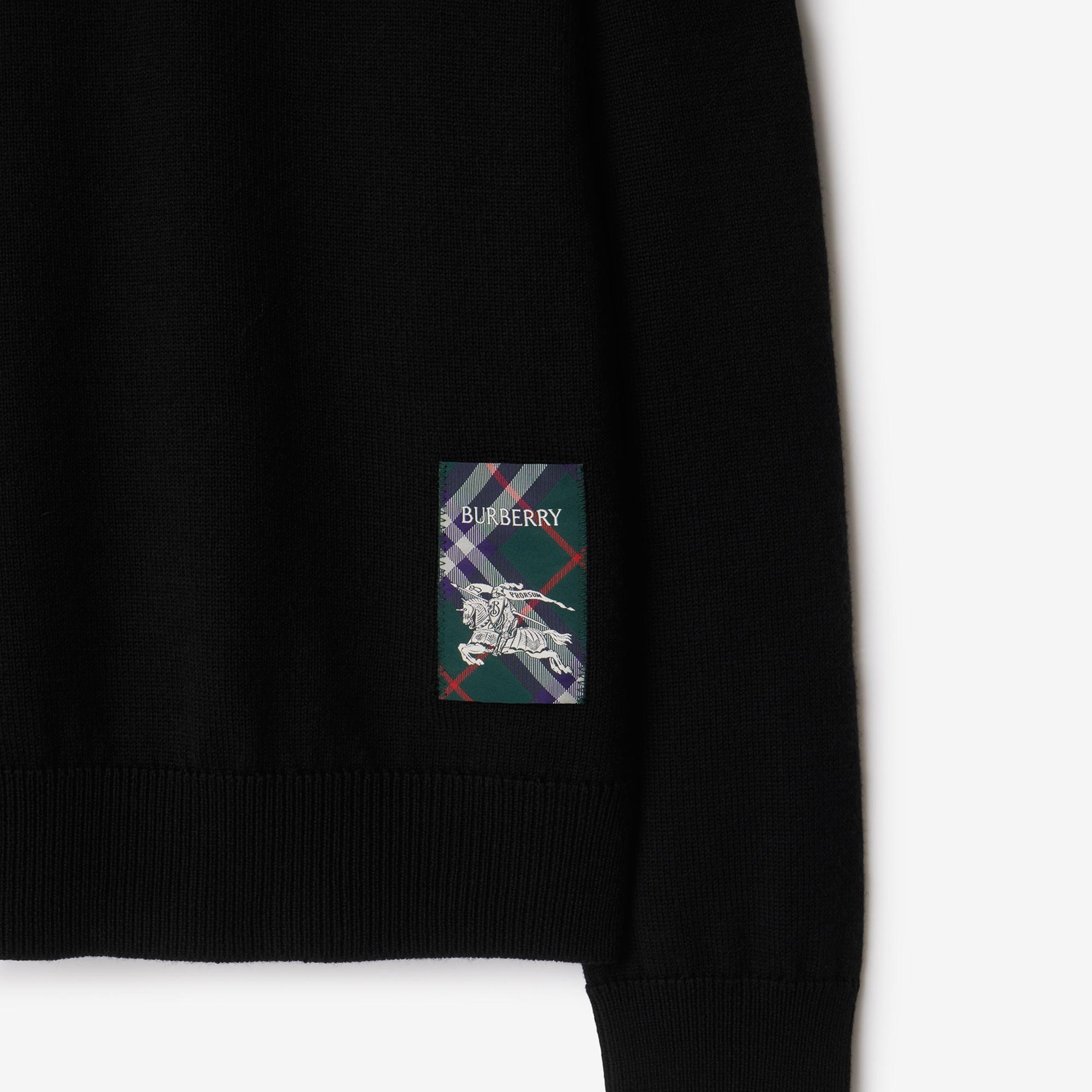 Burberry Smt Label Wool Kadın Siyah Kazak