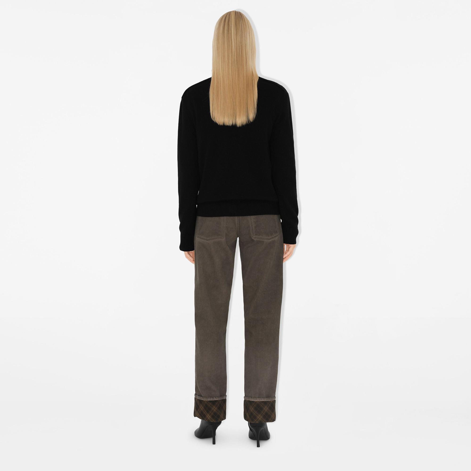 Burberry Smt Label Wool Kadın Siyah Kazak