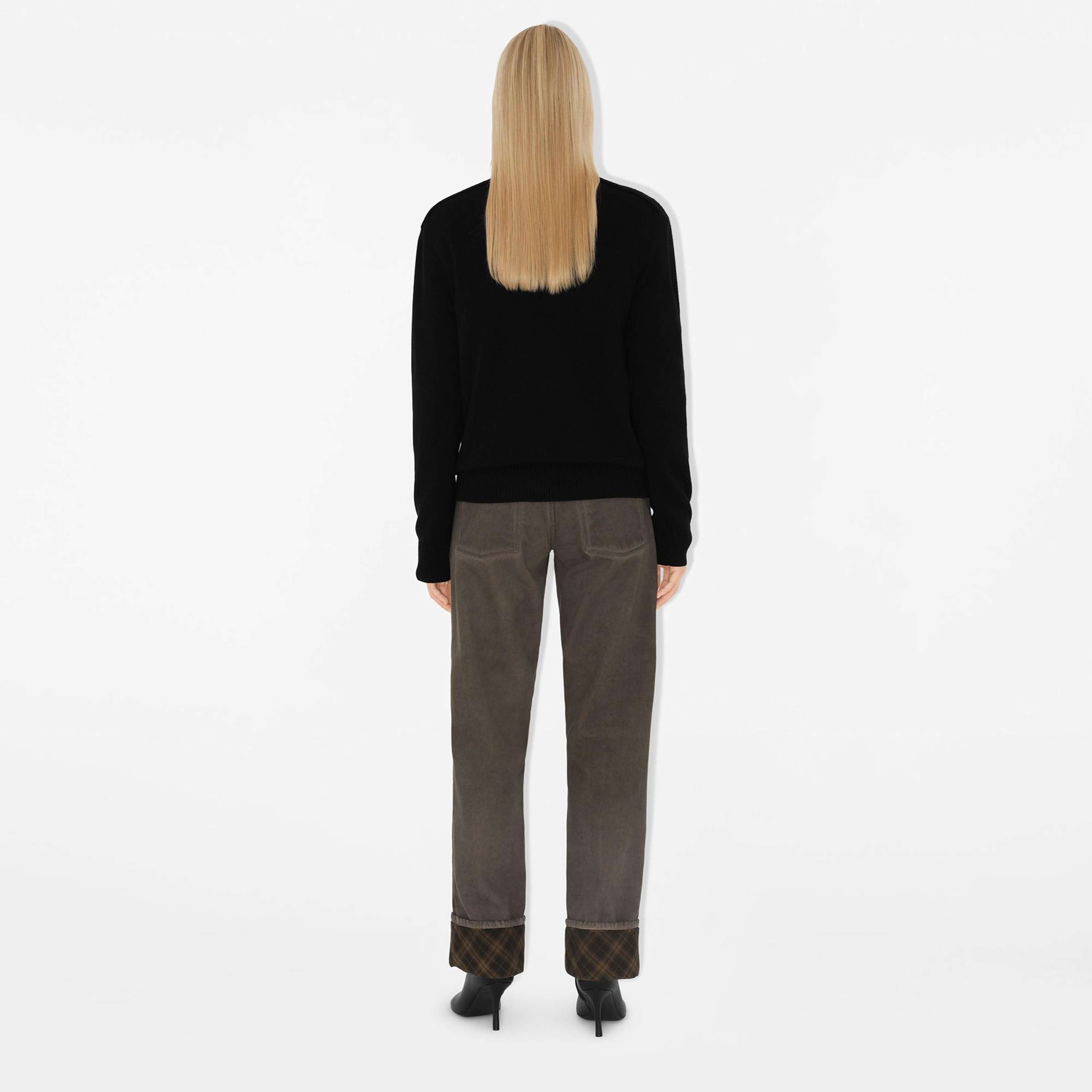 Burberry Smt Label Wool Kadın Siyah Kazak