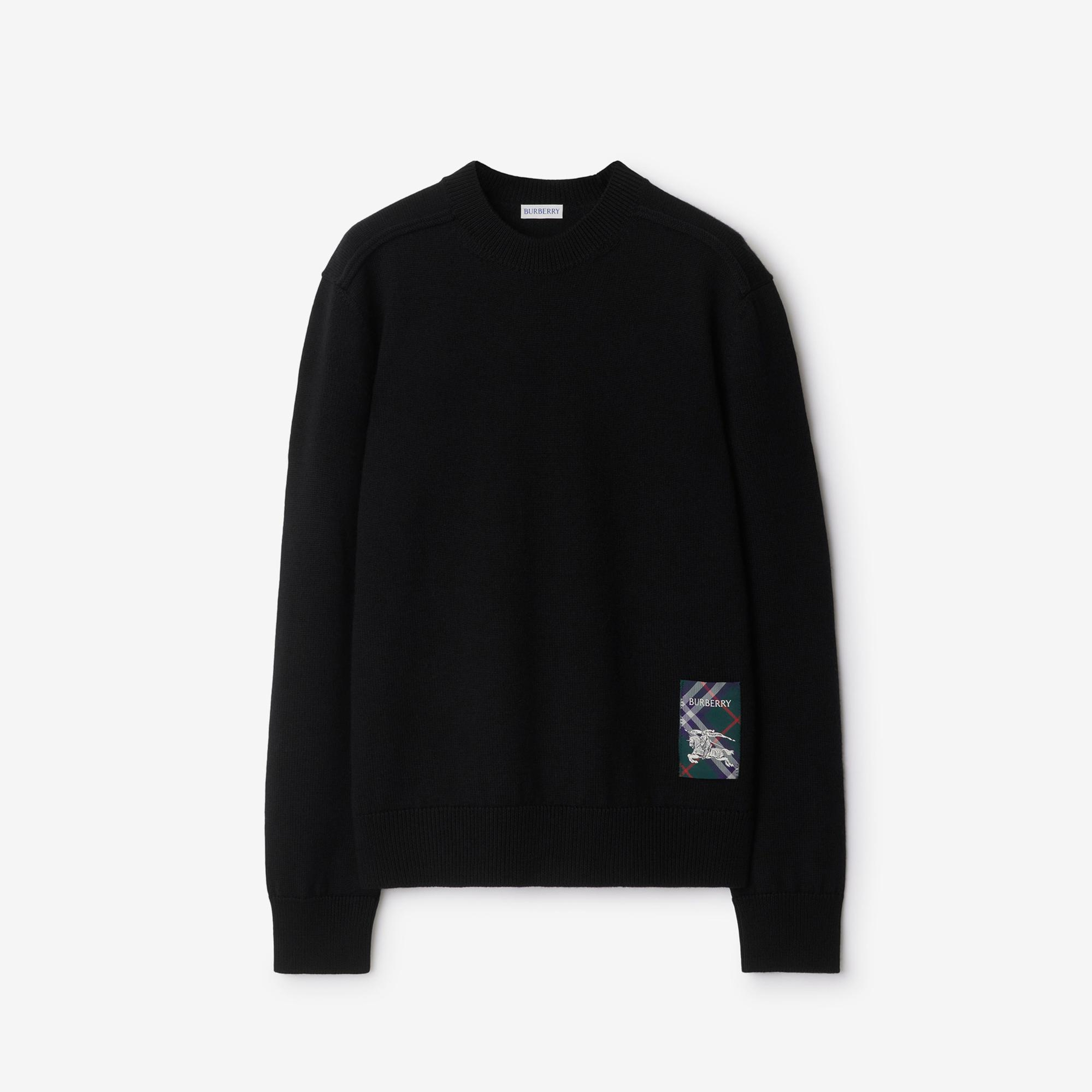 Burberry Smt Label Wool Kadın Siyah Kazak