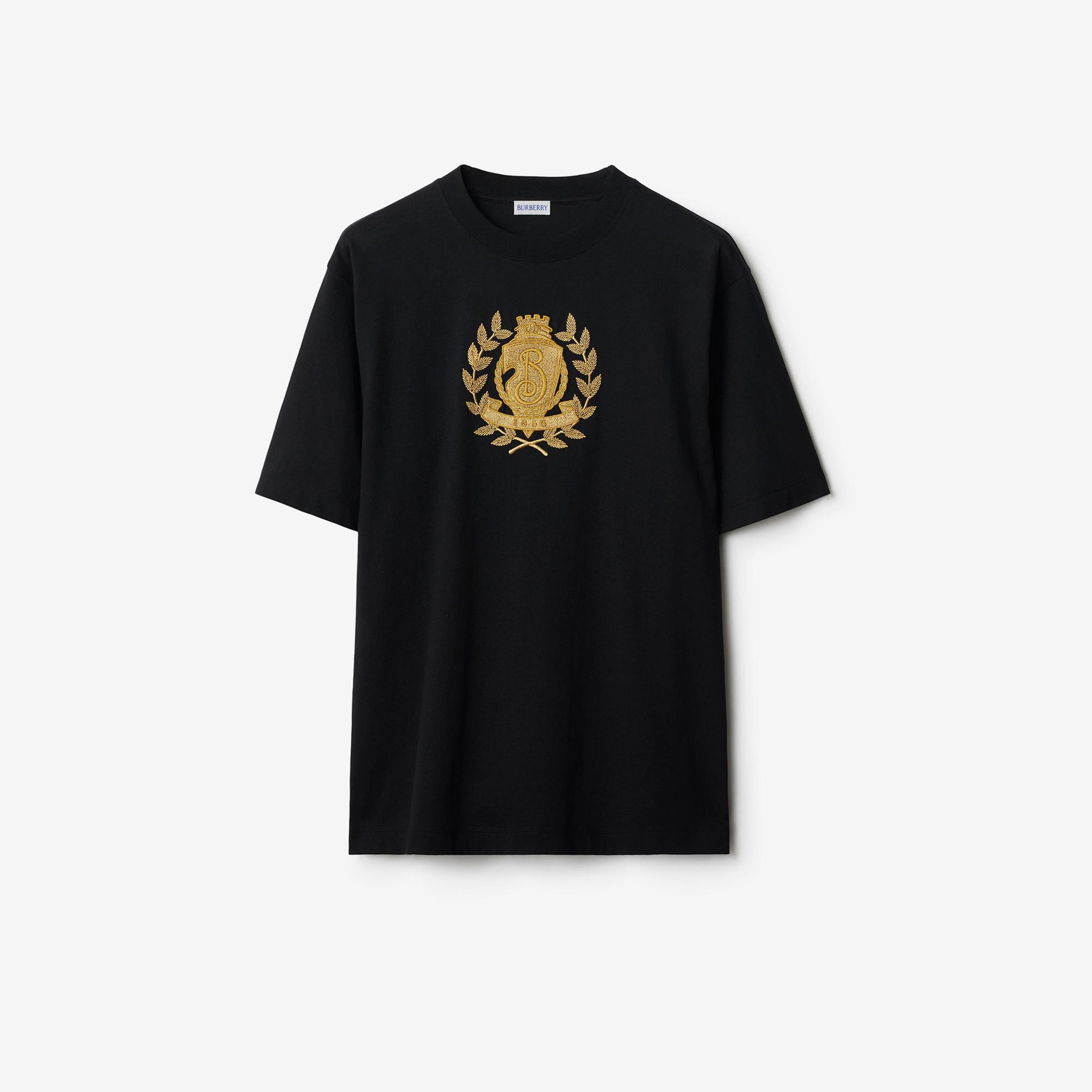 Burberry Sic Crest Cotton Erkek Siyah T-Shirt