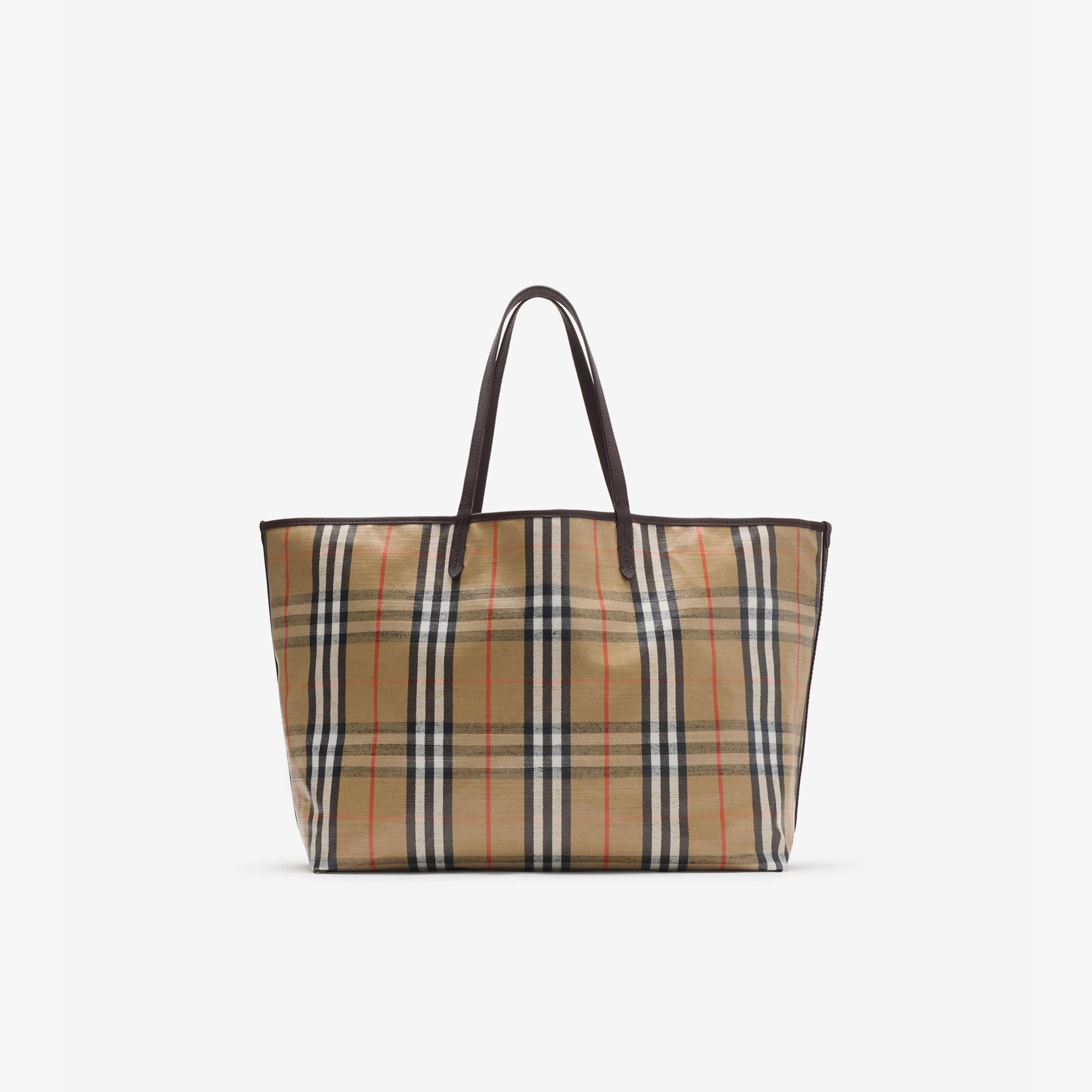 Burberry Large Highlands Kadın Bej Tote Çanta