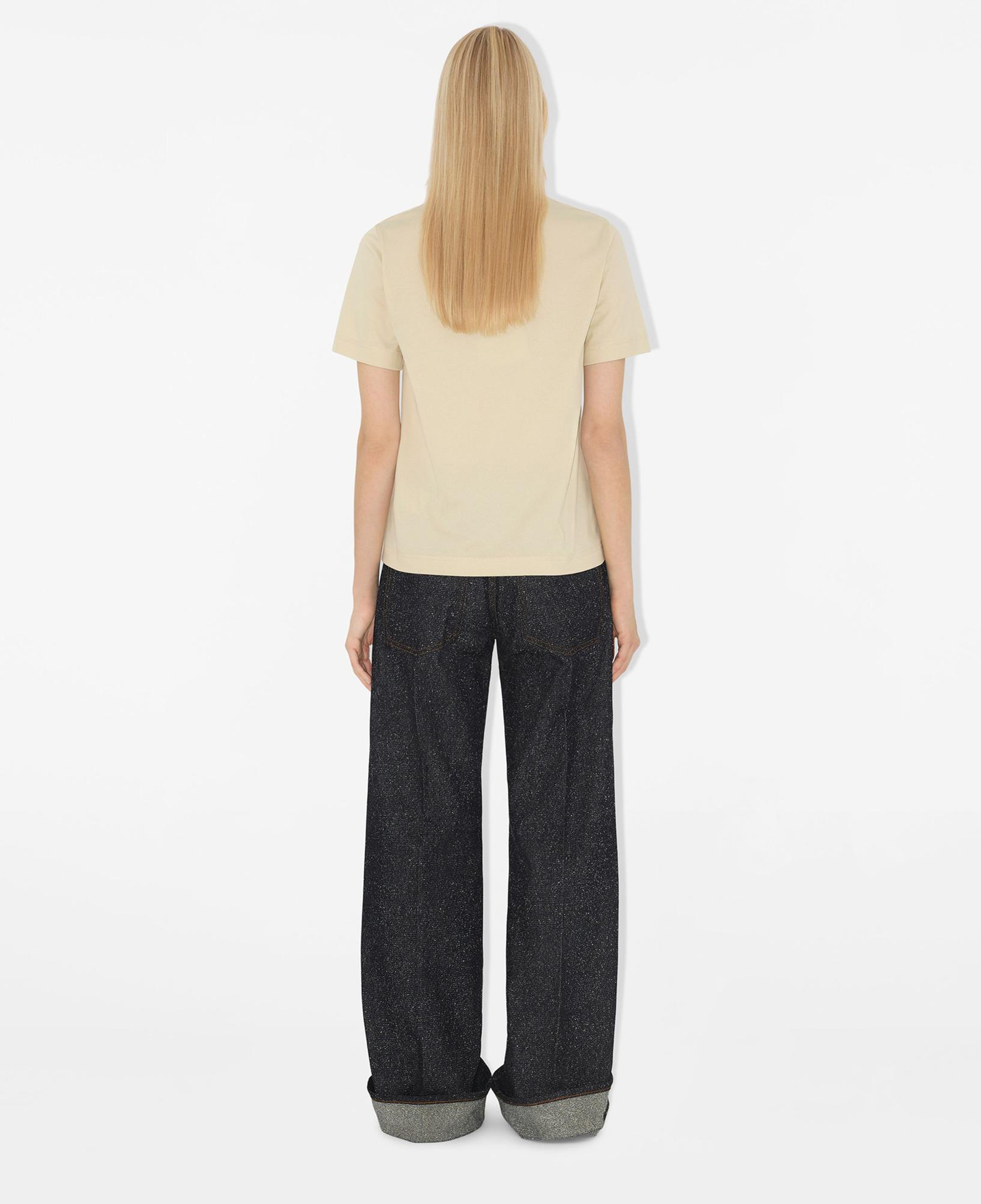 Burberry For Label Cotton Kadın Krem T-Shirt