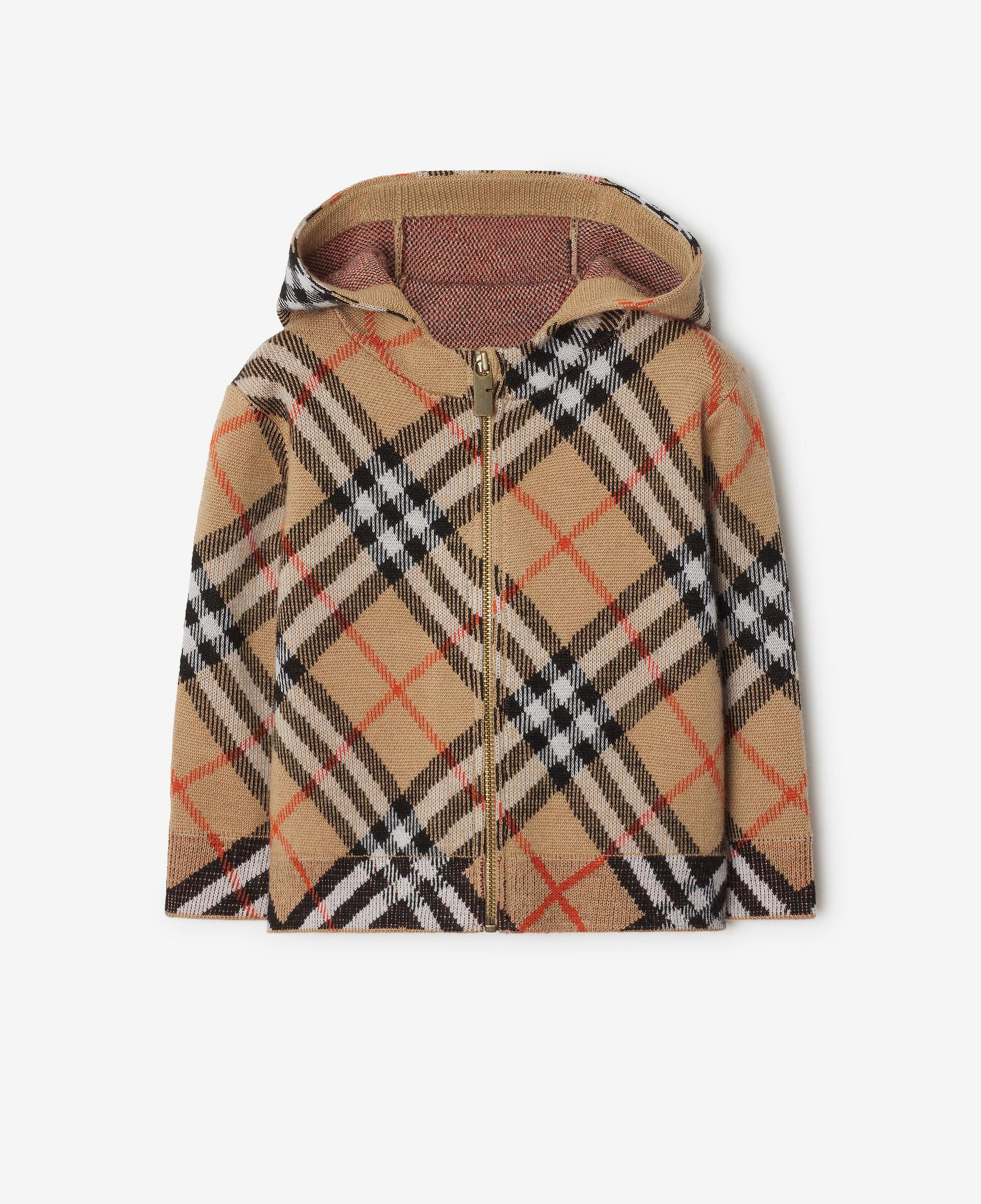 Burberry Jimmy Wool Zip Çocuk Bej Hoodie
