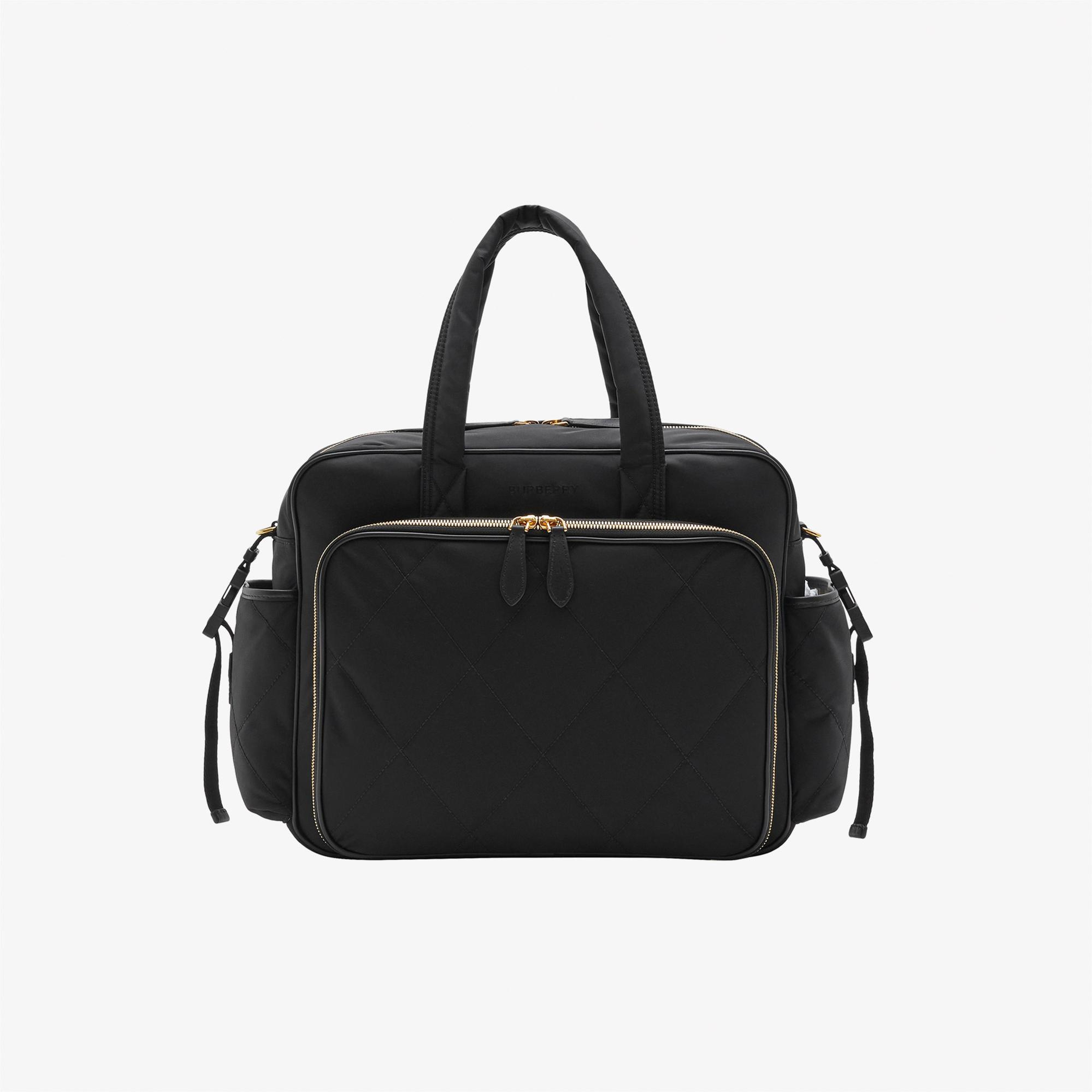Burberry Quilted Nylon Baby Changing Çocuk Siyah Omuz Çantası