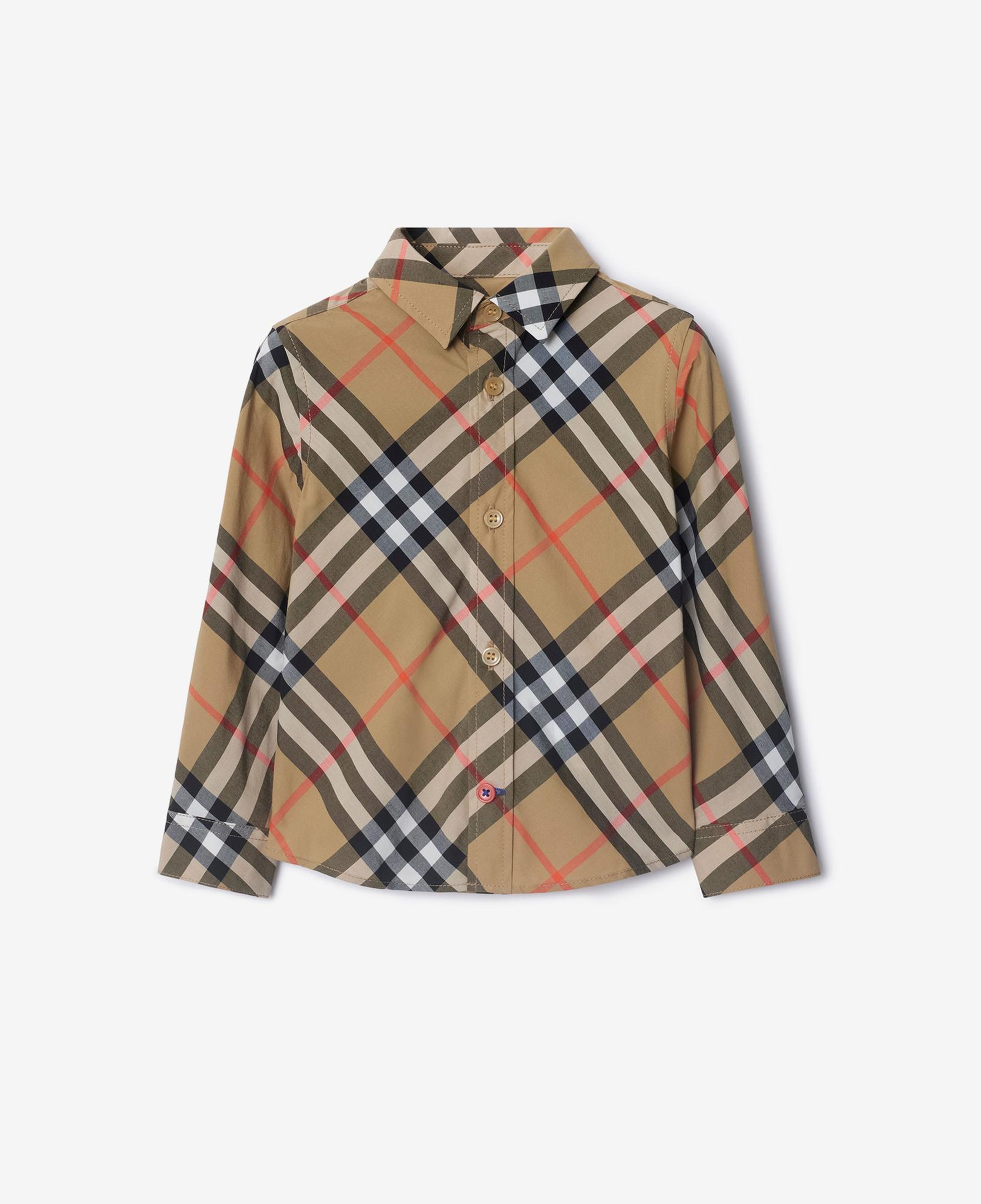 Burberry Check Pamuklu Çocuk Bej Gömlek